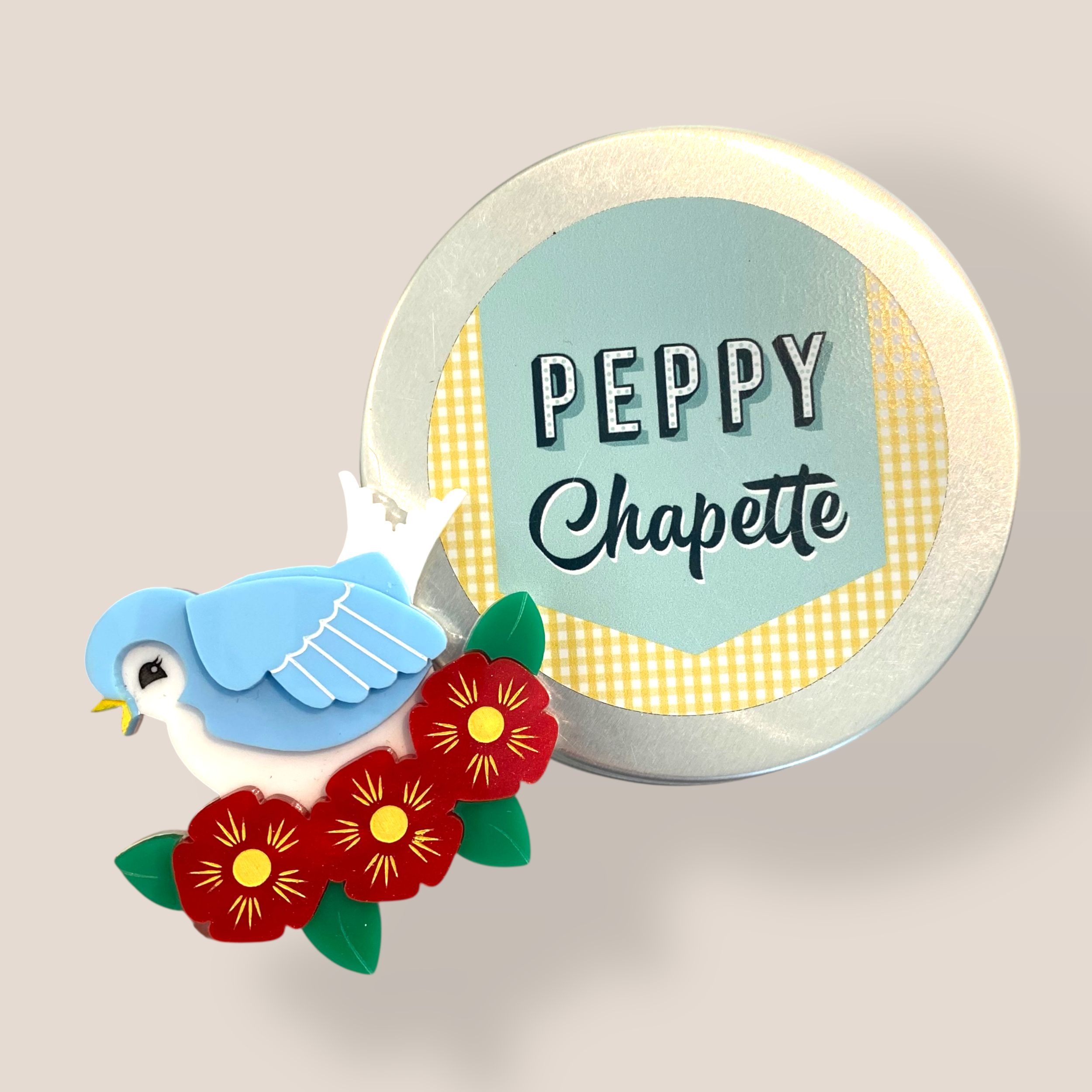 Danilova Jewellery, Peppy Chapette, Blooming Barbara Bluebird (2017) Acrylic Brooch3.png