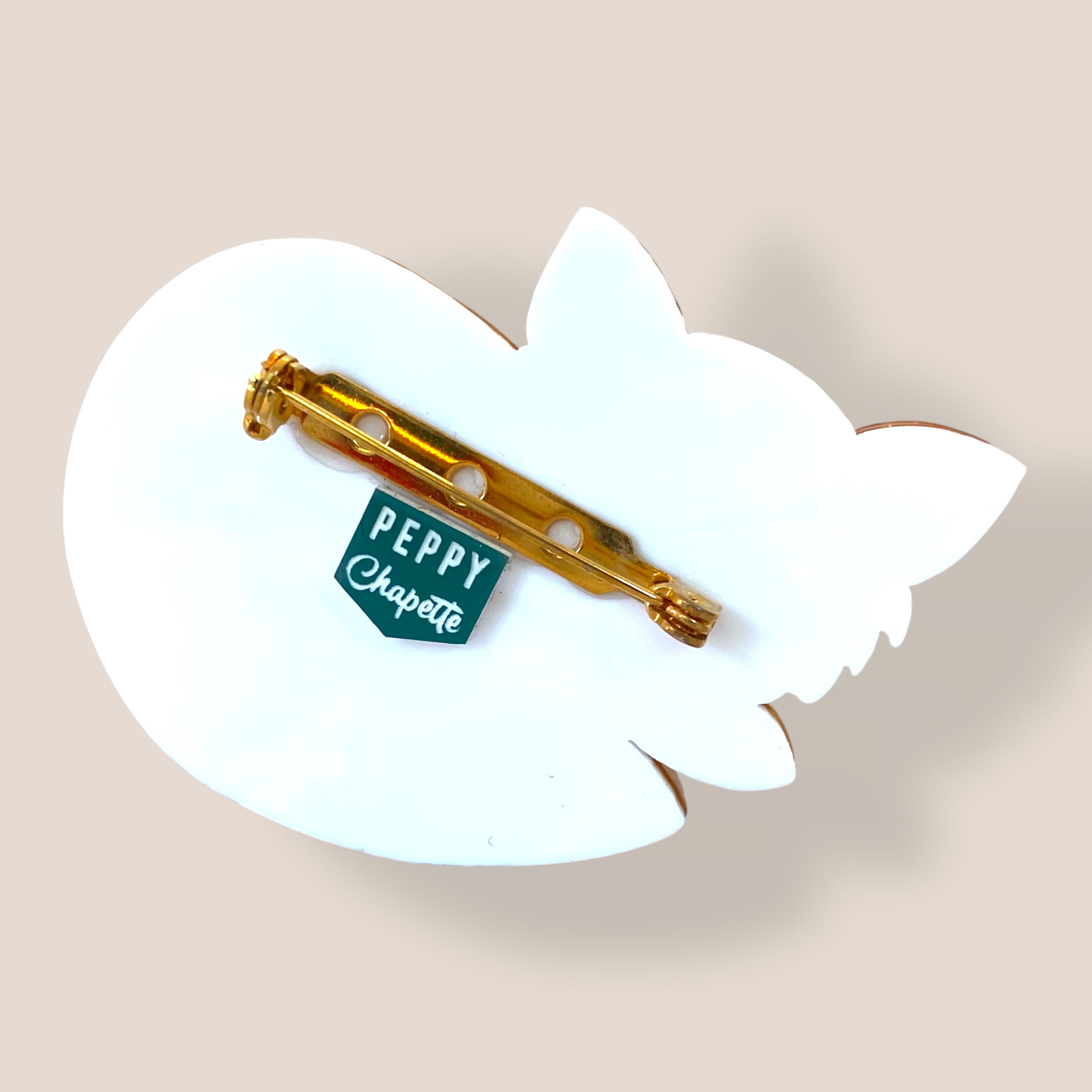 Danilova Jewellery, Peppy Chapette, Flower Queen Kitten (2020) Acrylic Brooch3.png