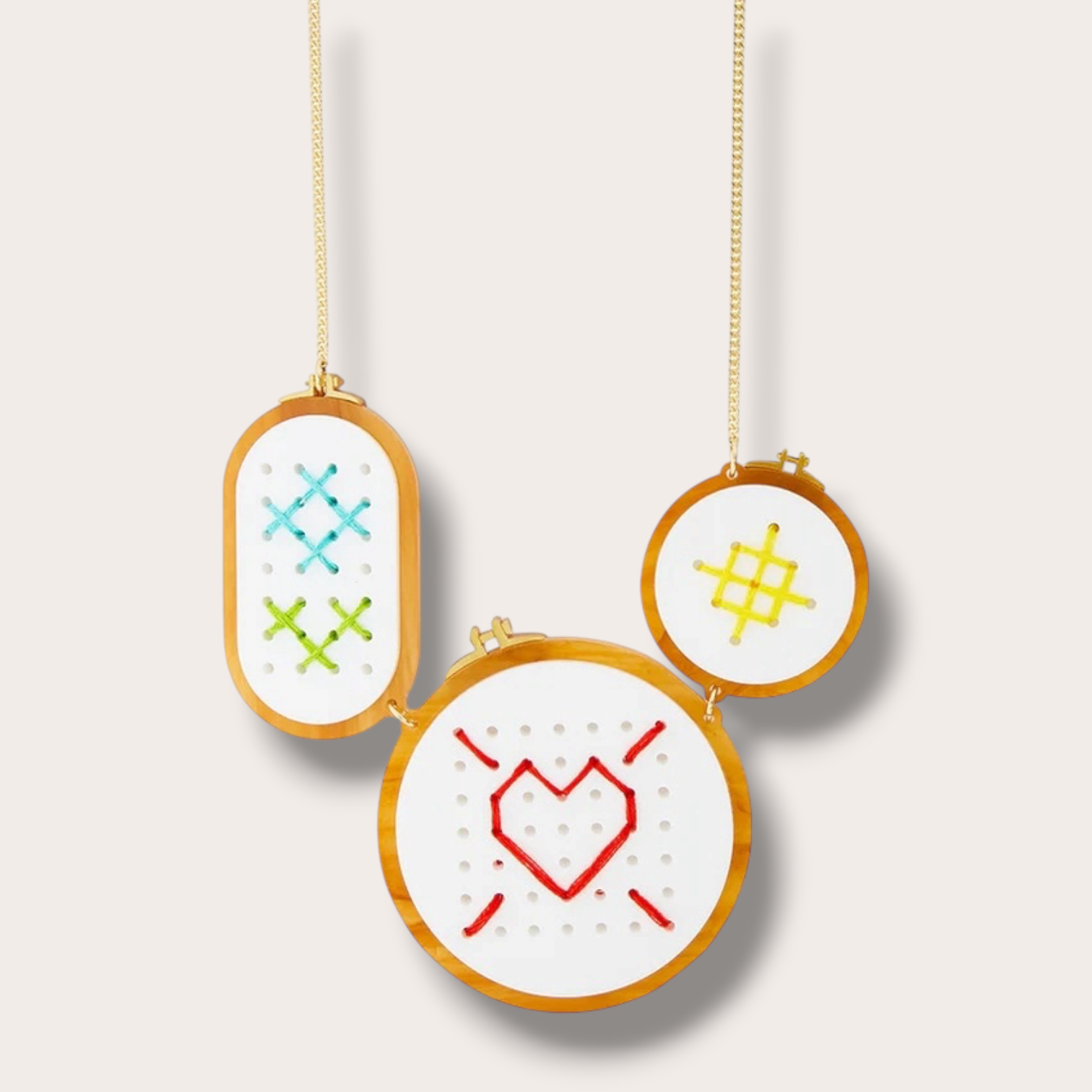 La Vidriola, Let's Do Embroidery Together, Acrylic Necklace
