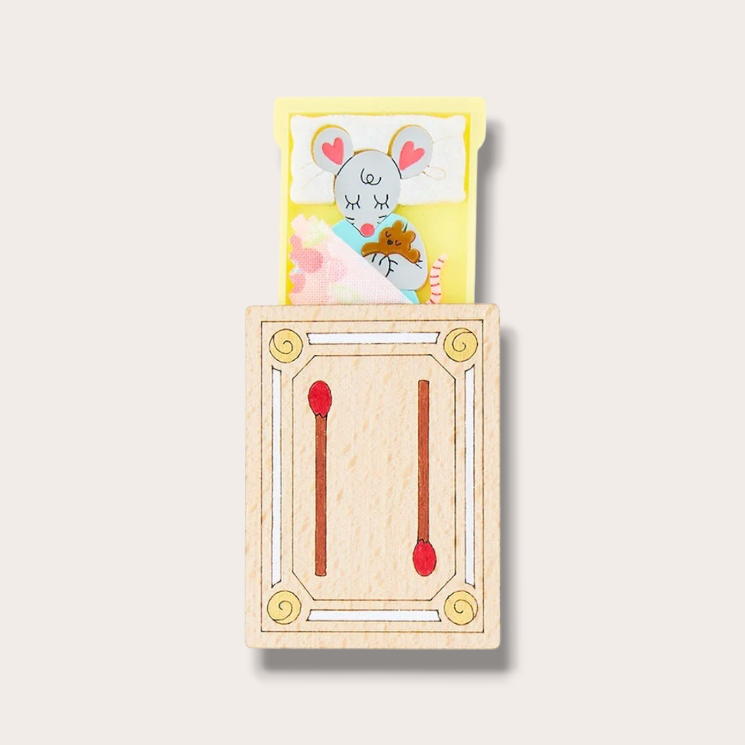 Danilova, La Vidriola, My Cosy Matchbox Bed, Interactive Acrylic Brooch0.PNG