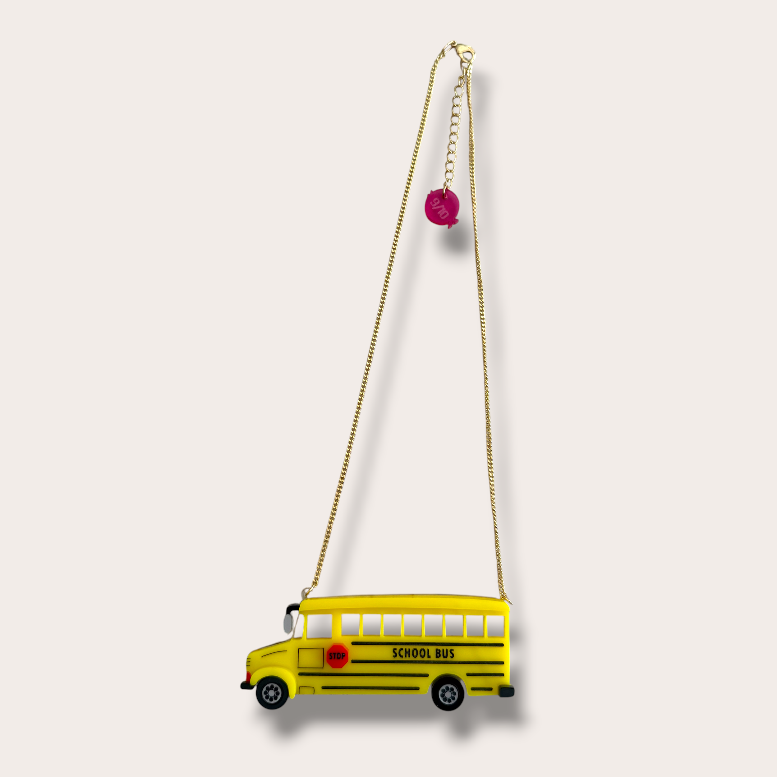 Danilova, La Vidriola, School Bus, Acrylic Necklace1.PNG