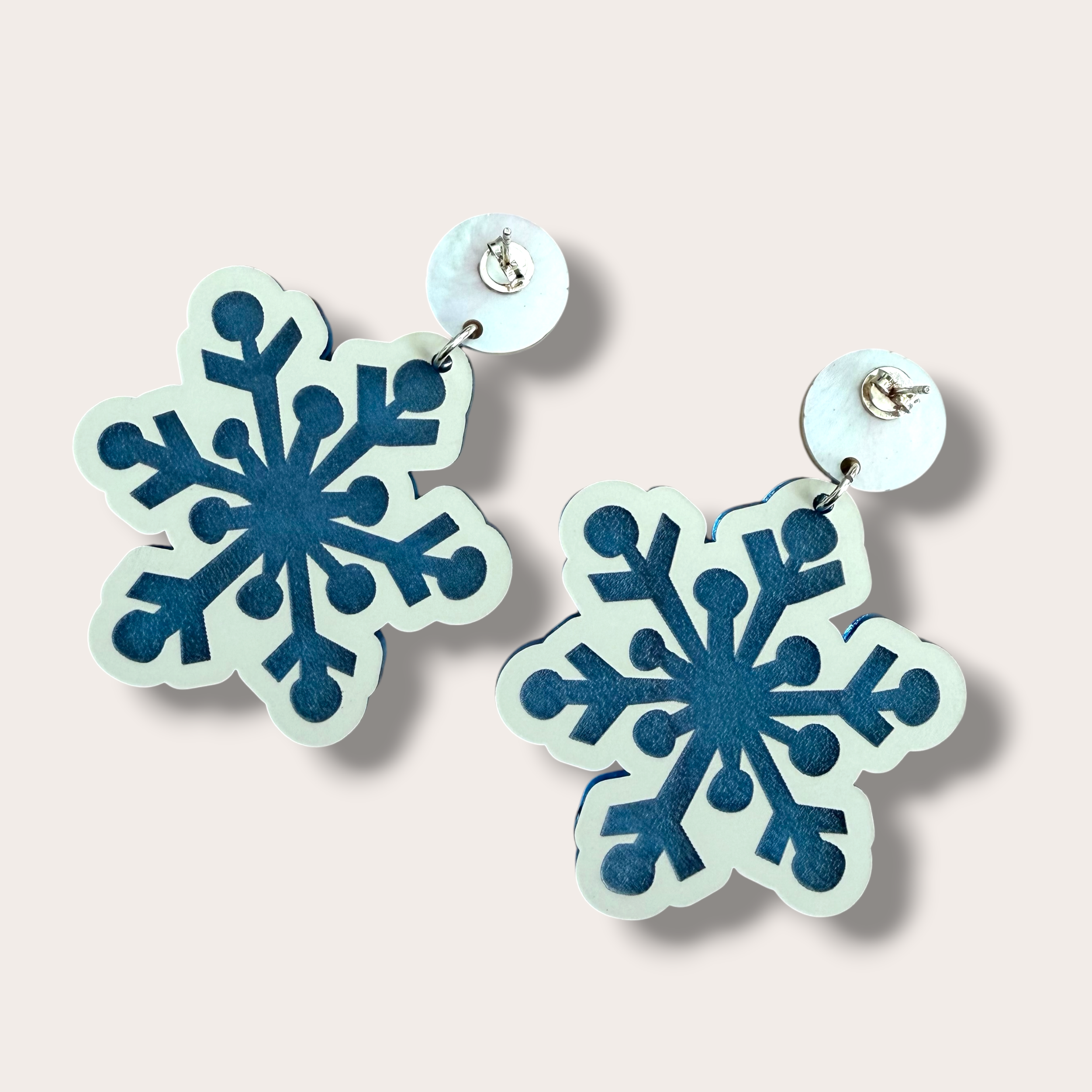 Danilova, La Vidriola, Snowflakes Falling on my Ears, Acrylic Earrings2.PNG