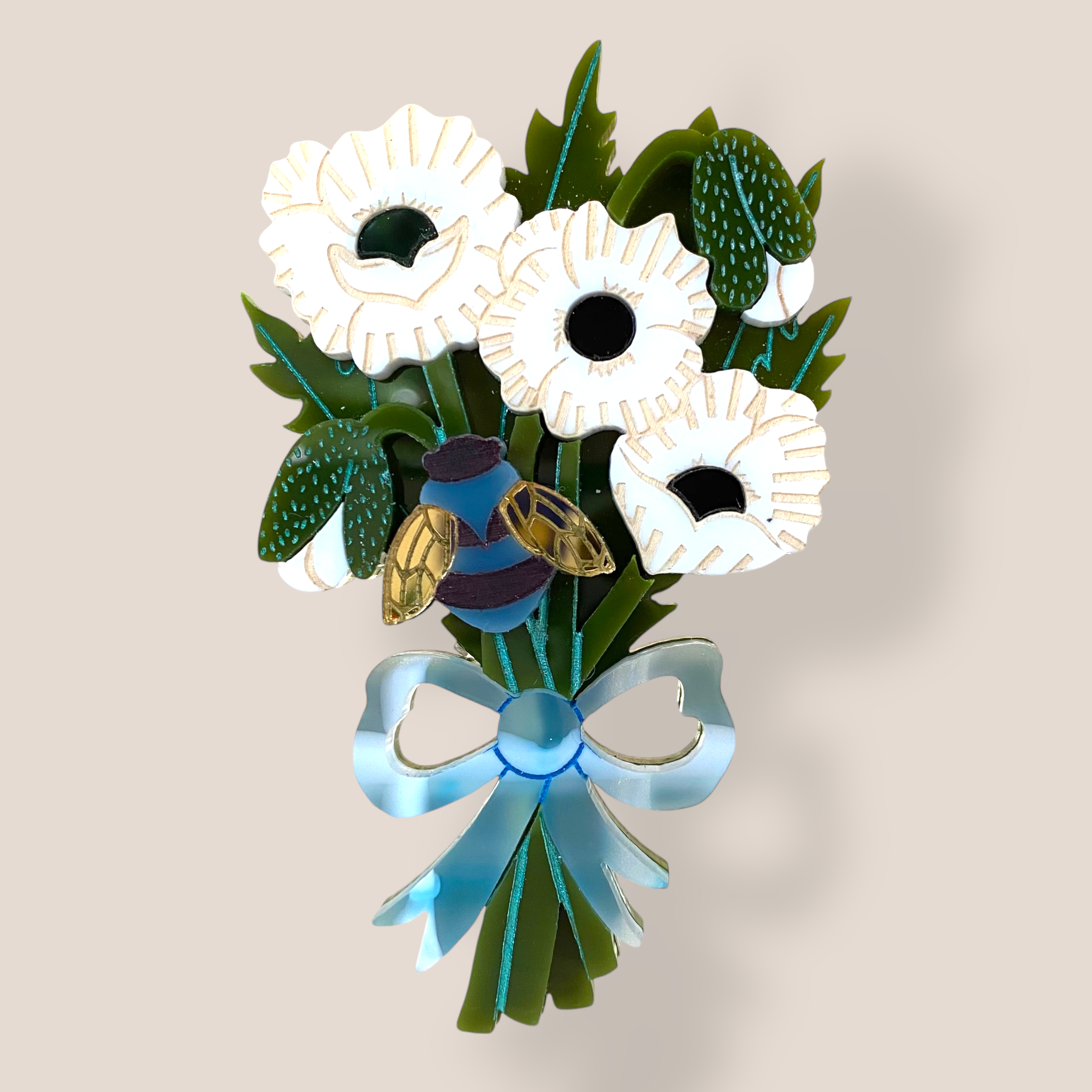 Peppy Chapette, Poppy Bouquet (2022), Acrylic Brooch