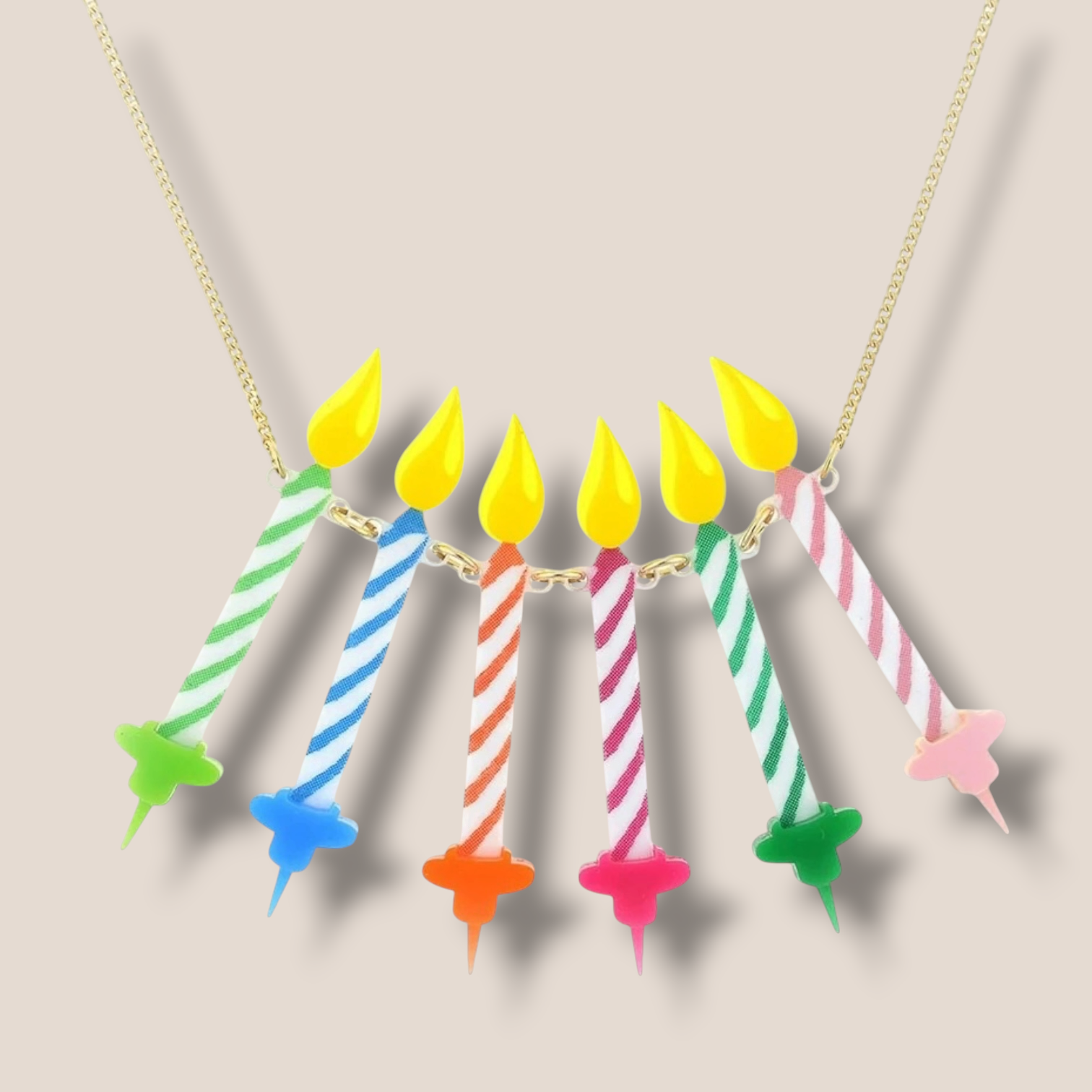 La Vidriola, Happy Birthday, Acrylic Necklace