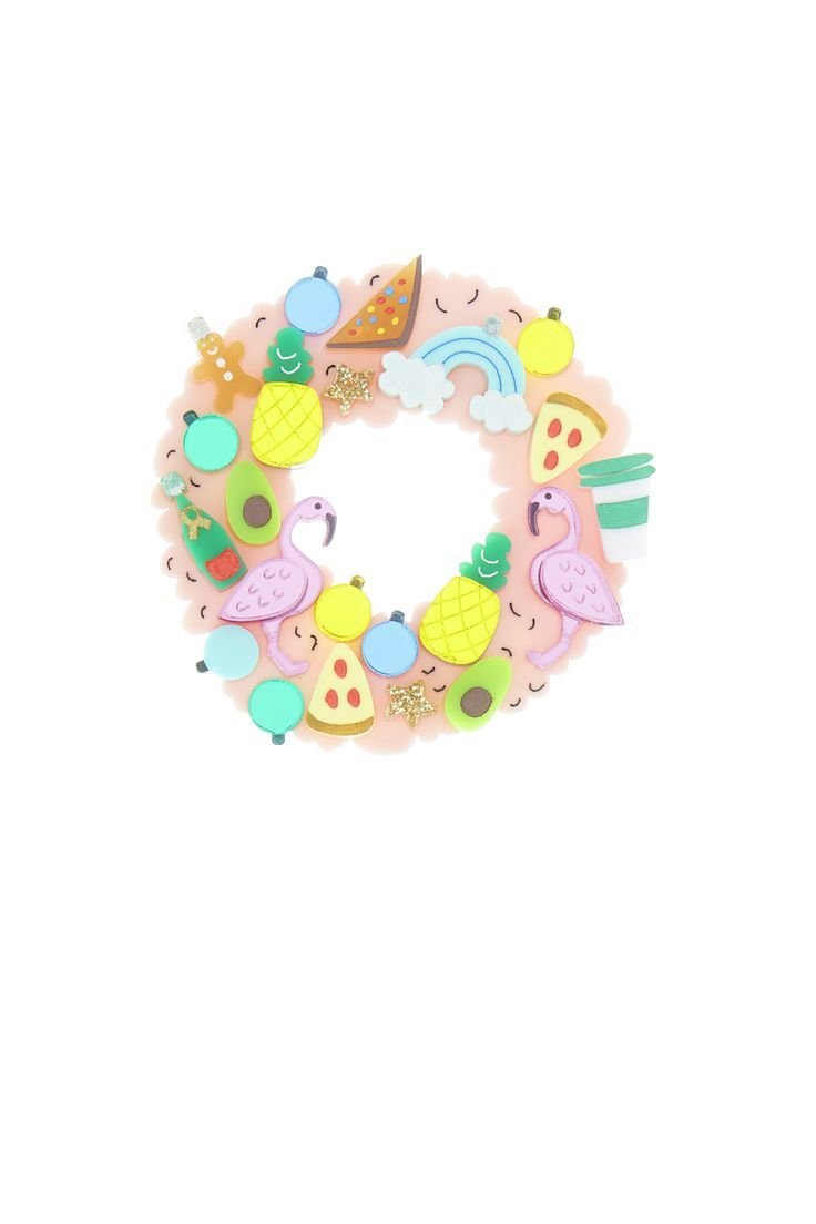 Danilova, La Vidriola, A Very Kitschy Christmas Wreath, Acrylic Brooch:Pin2.jpg