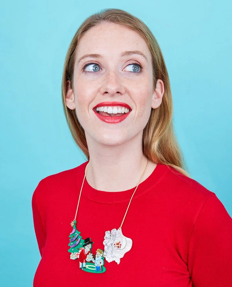 Danilova, La Vidriola, A Christmas Carol, Acrylic Necklace3.jpg