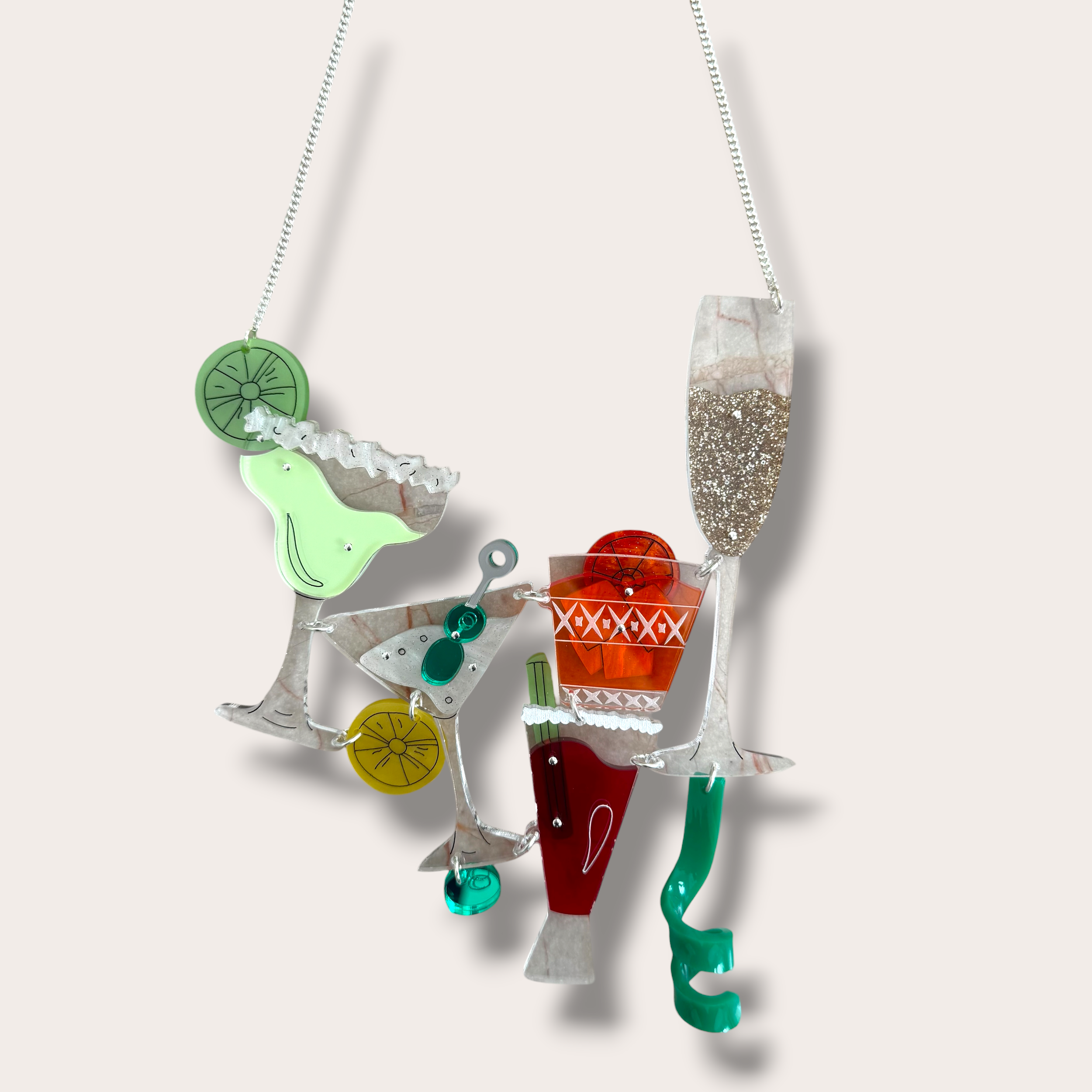 La Vidriola, Cheers! Fancy a Cocktail?, Acrylic Necklace