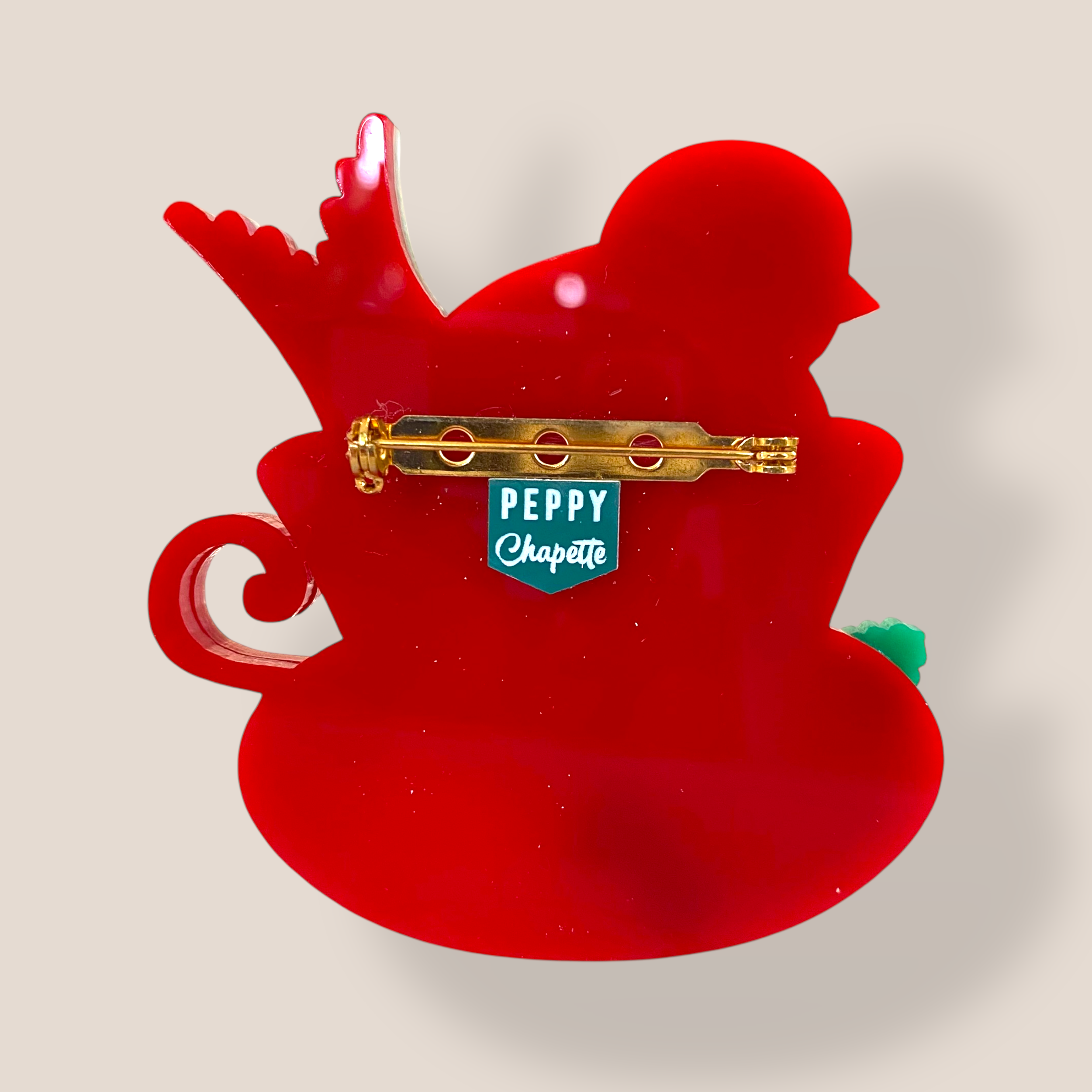Danilova Jewellery, Peppy Chapette, Baby Cup Bluebird (2018) Acrylic Brooch3.png