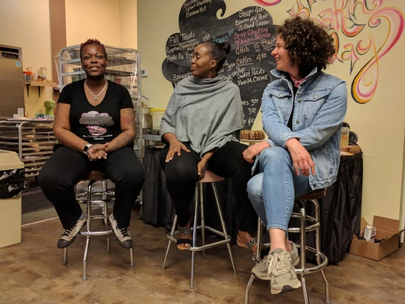 April Anderson (left), Devita Davison (center), Julia Turshen (right)