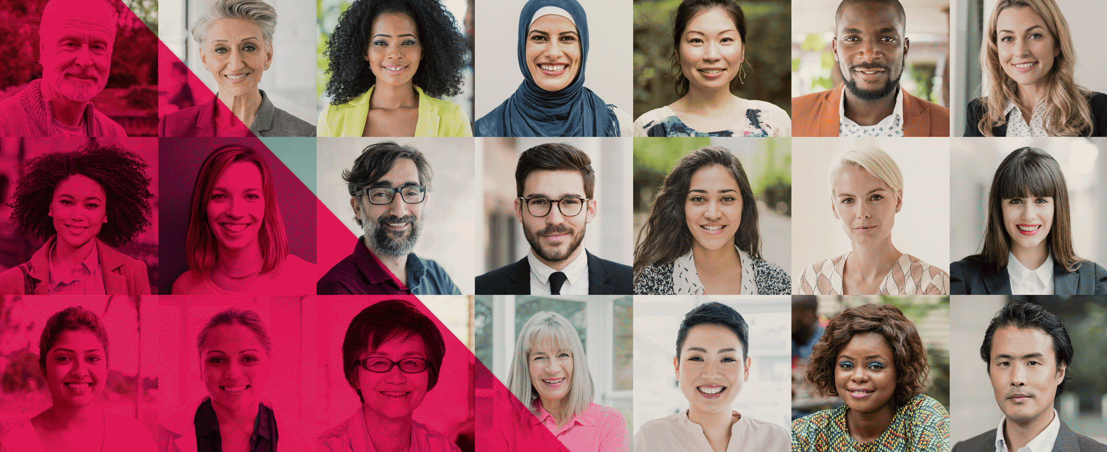 individual portraits of people of all colour in a collage