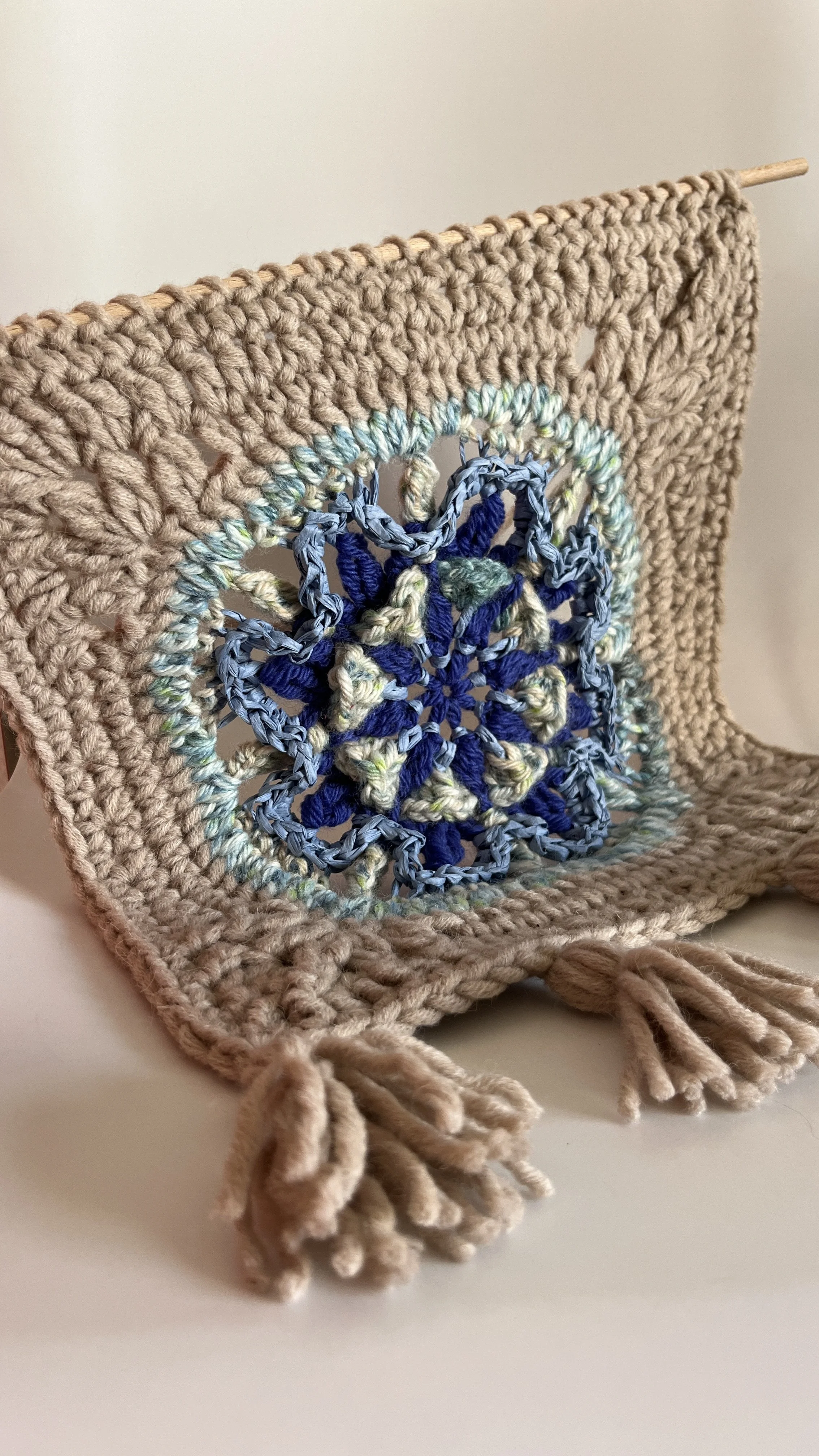 handmade crocheted hanging wall decoration