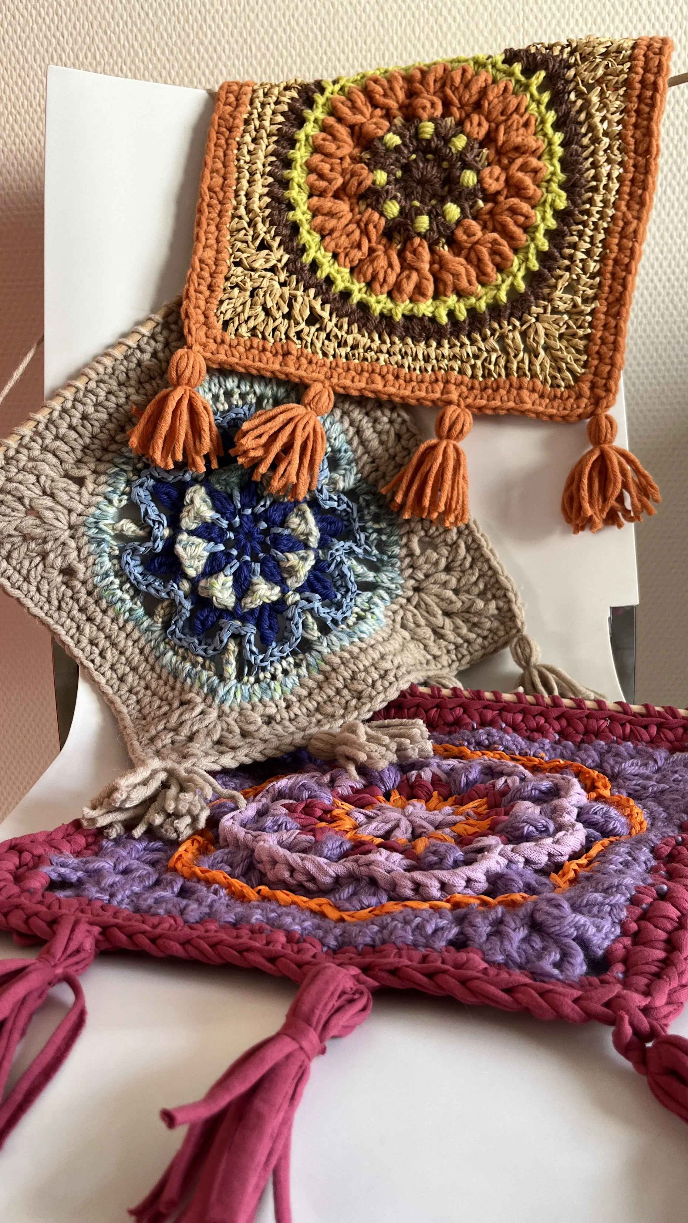 handmade crocheted hanging wall decoration