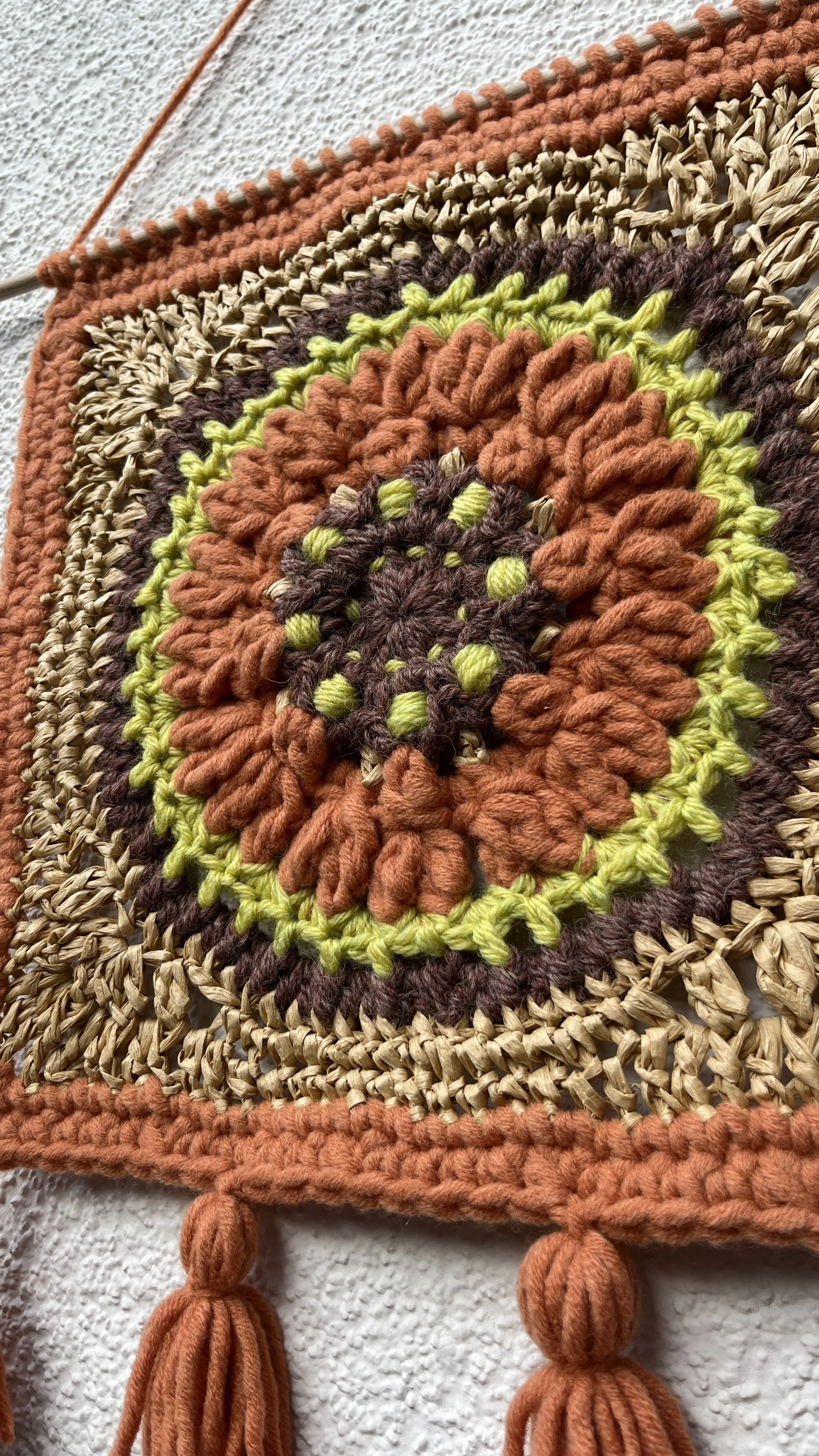 handmade crocheted hanging wall decoration