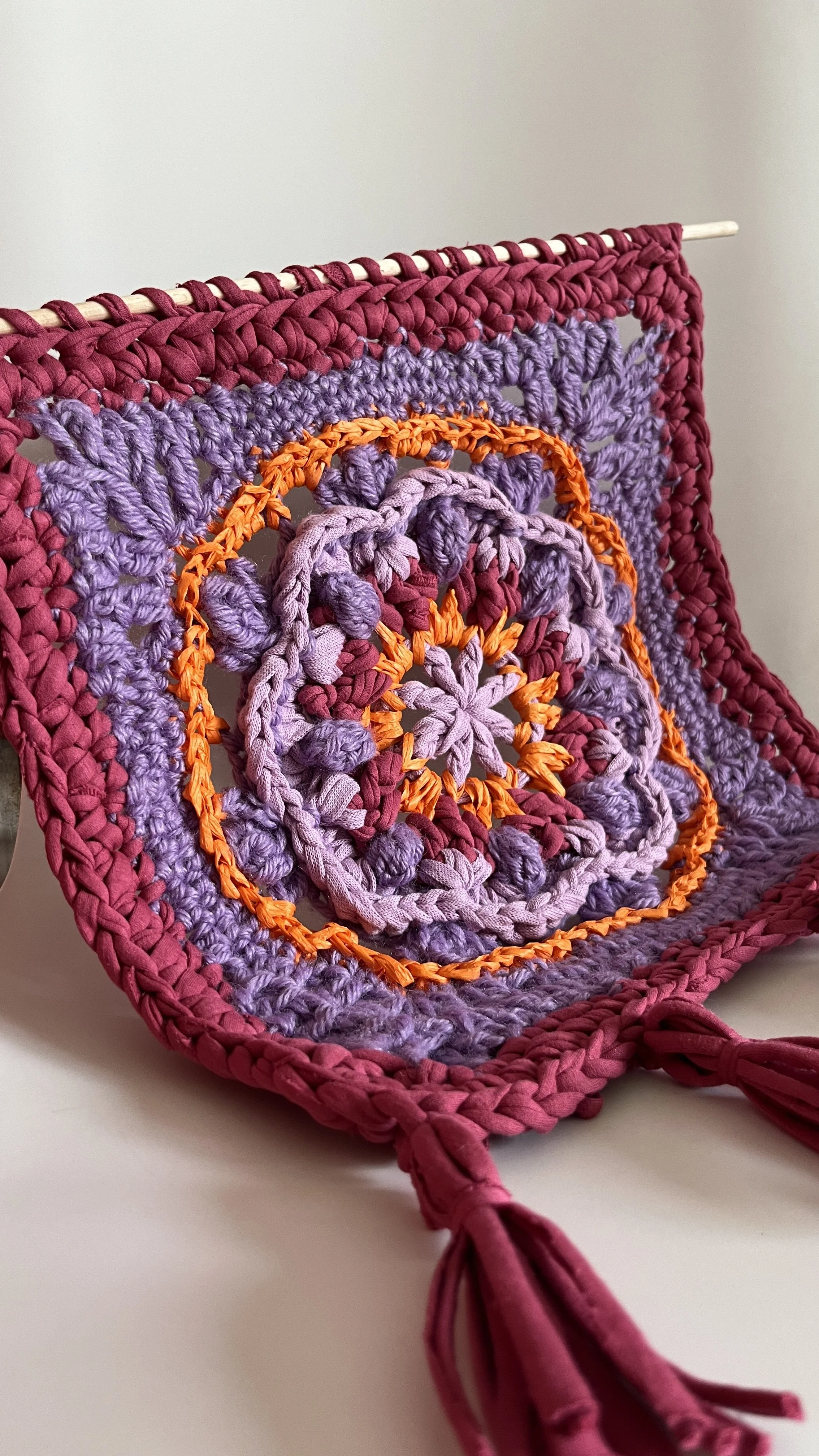 handmade crocheted hanging wall decoration