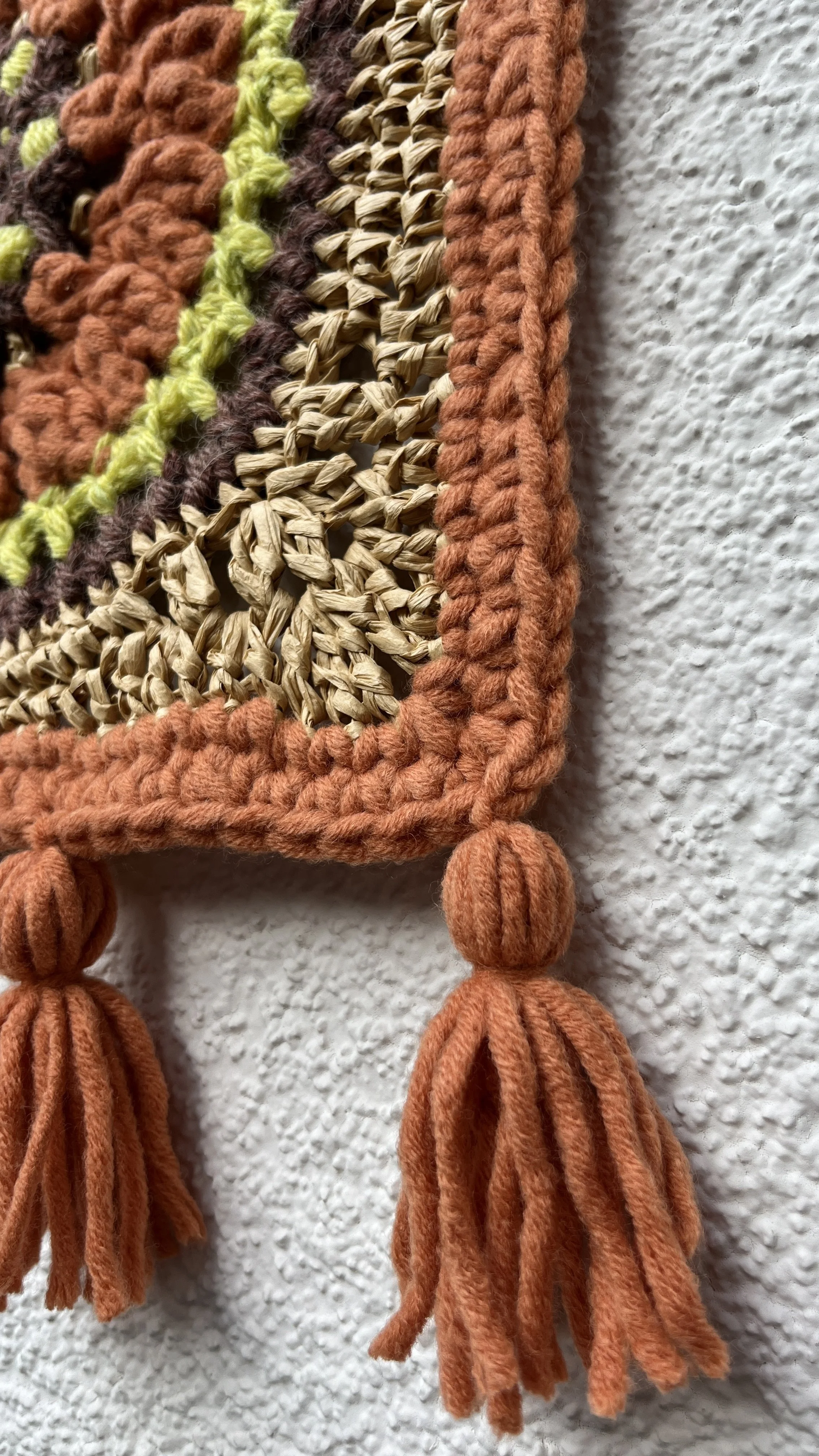 handmade crocheted hanging wall decoration