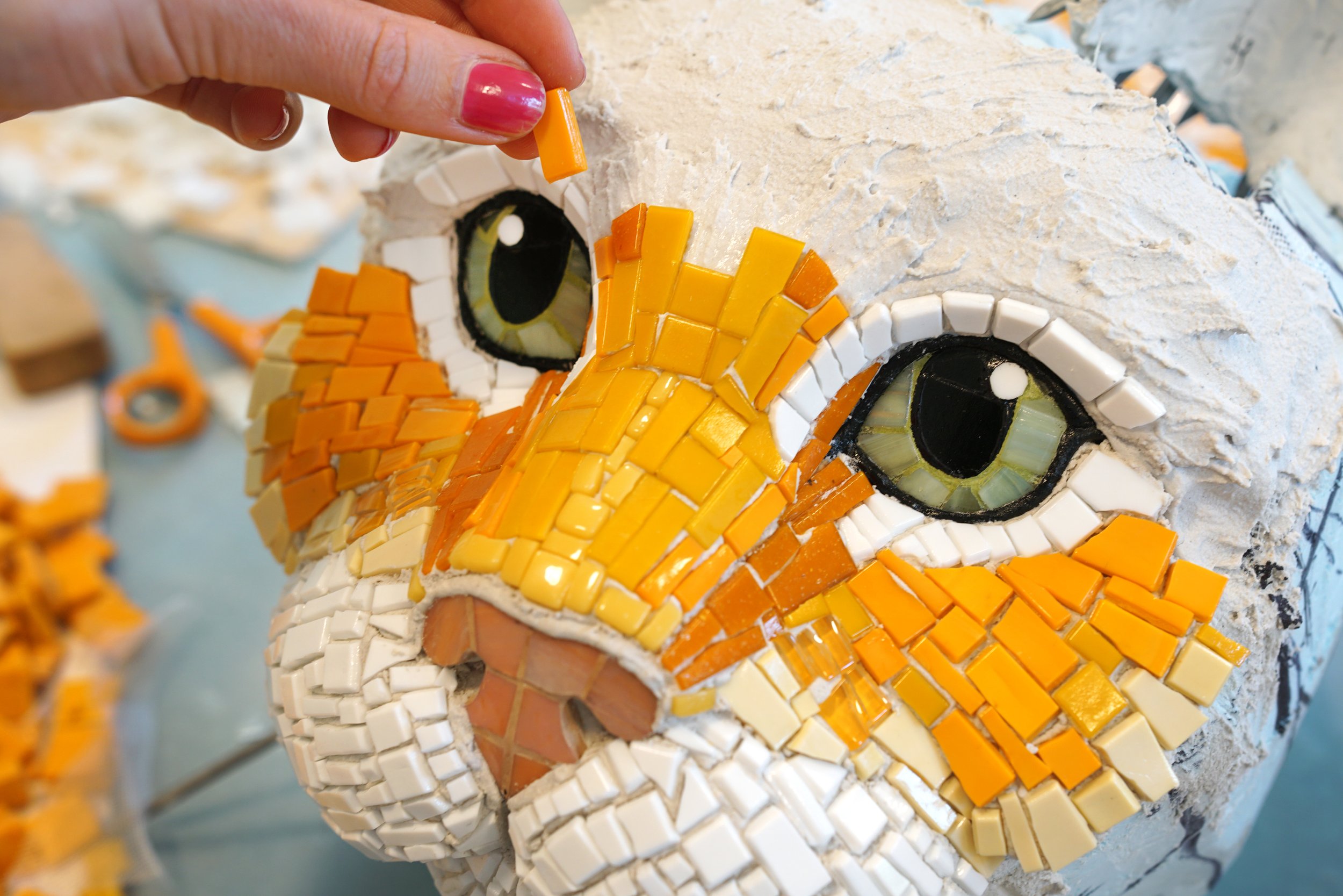 4. Fastsättning av mosaik med Elastorapid.JPG