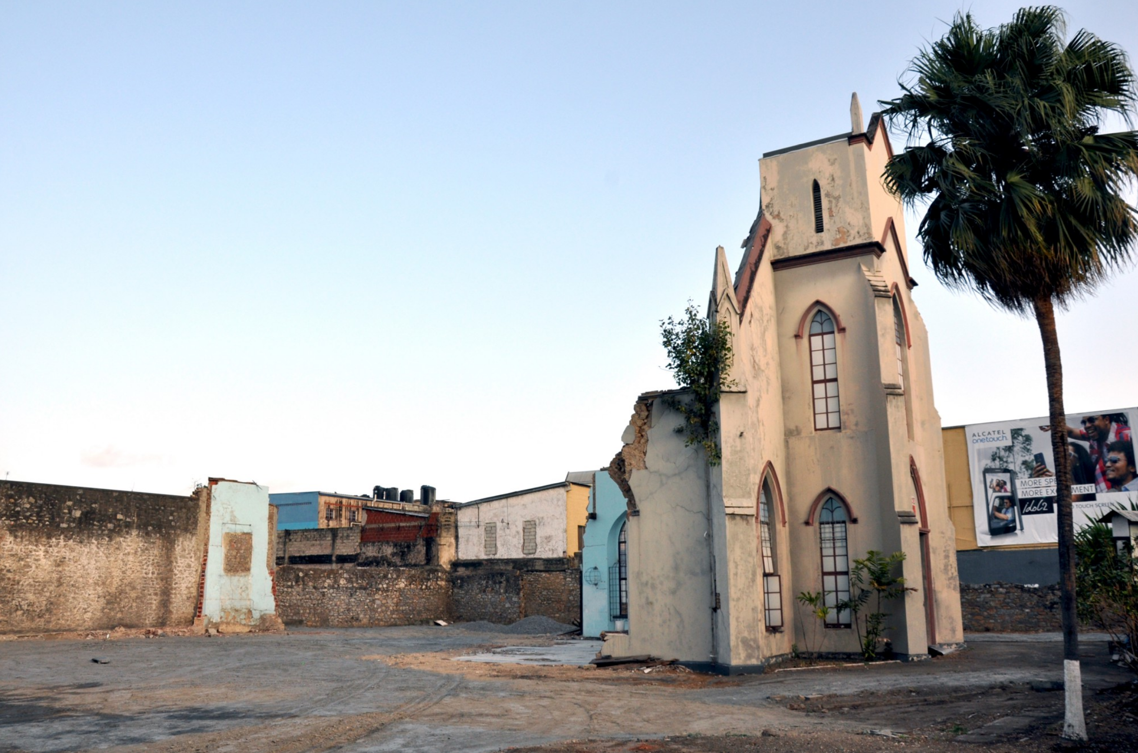 The church partially demolished in 2014