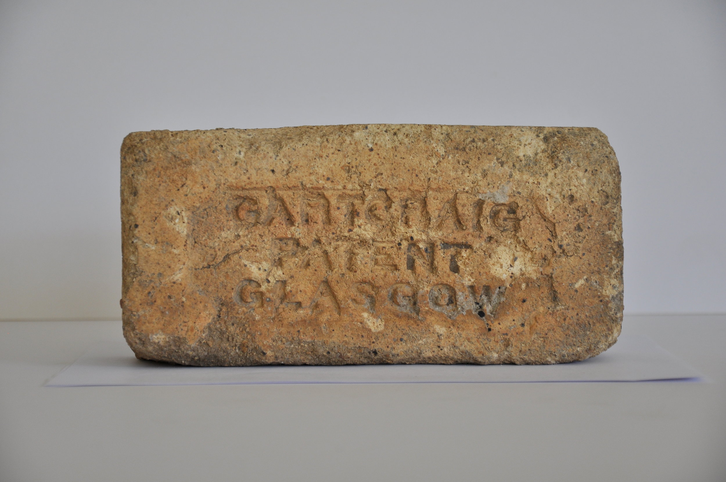 Ballast brick from Glasgow salvaged from the church