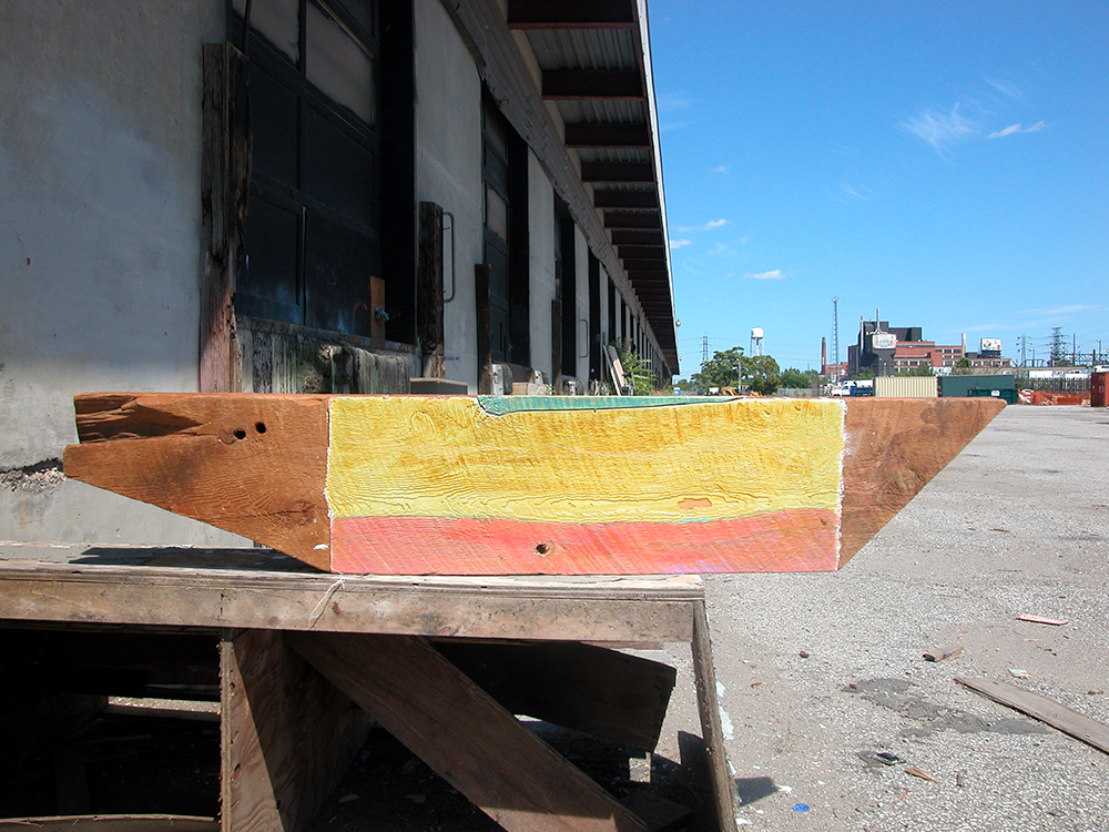 Cedar chunk in progress, outside the Mill Street Studio, 2006