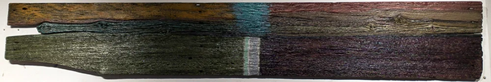 Hastings Flank, acrylic on reclaimed barn board, 2014