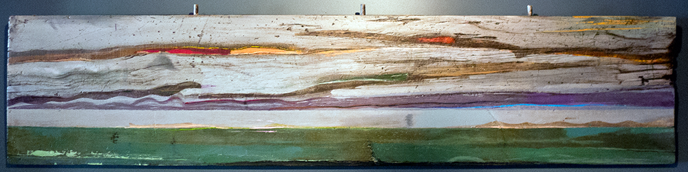 Longboard, acrylic on reclaimed wood, 2011. Collection P. Gravestock and D. MacKinnon