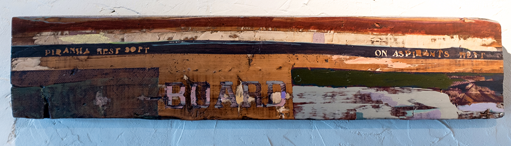 Memory Device, mixed media on reclaimed wood, 2014