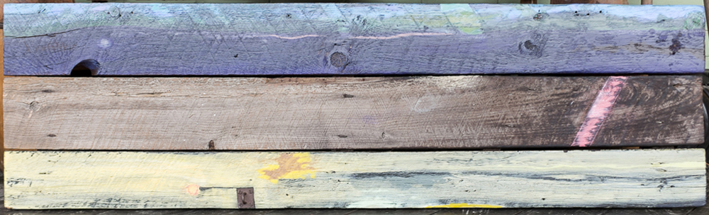 Sentry, acrylic on reclaimed wood, 2014. Collection M. Boscariol