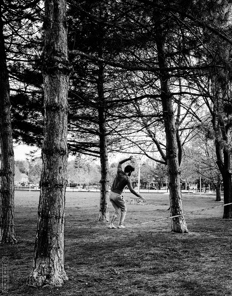 Tightrope practise, Greenwood and Dundas