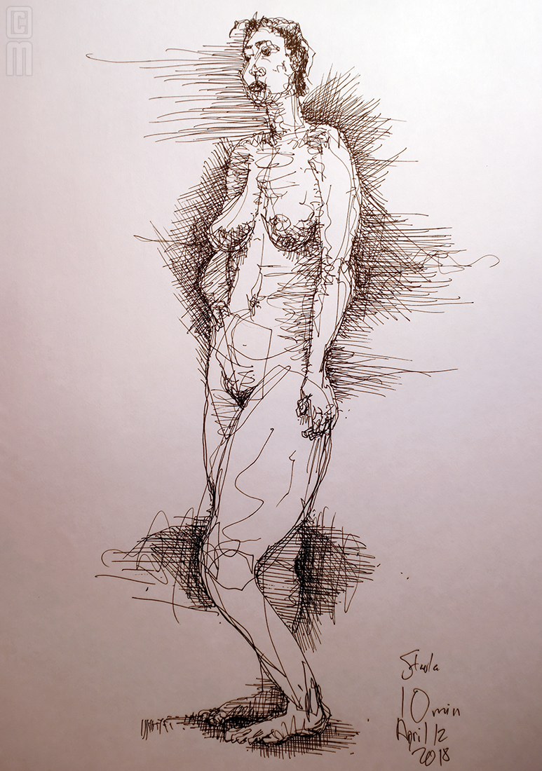 Starla, 2018, gel pen on bond