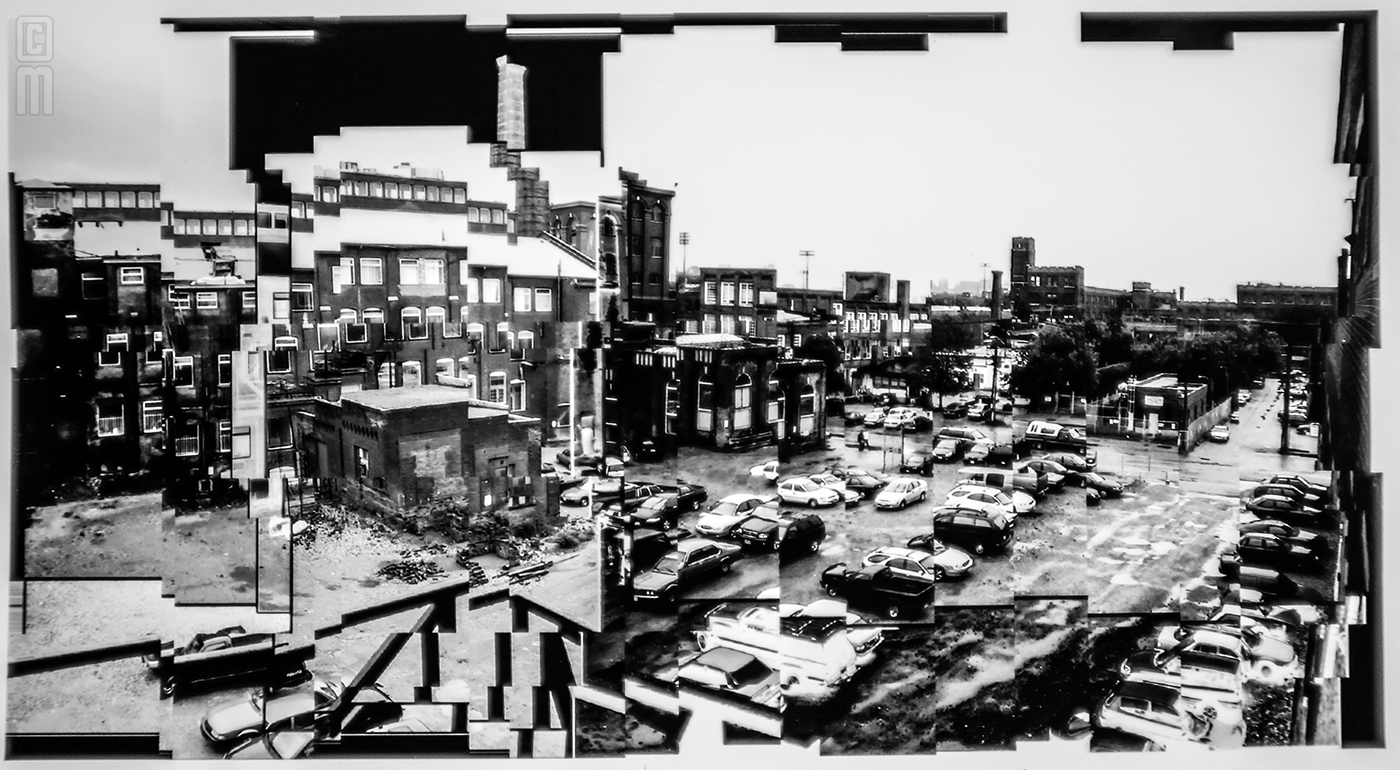 Exploded courtyard, Liberty Village, 2000 — MAX MACDONALD