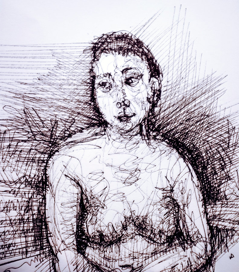 Madeleine, January 24, gel pen on bond
