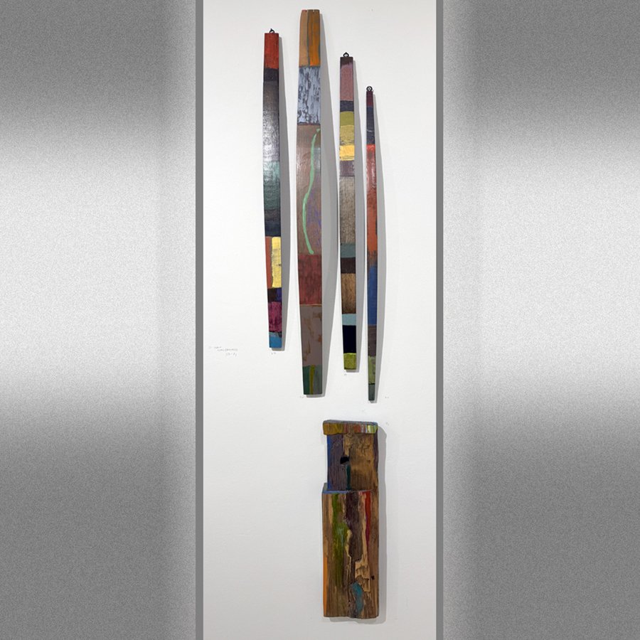 Four staves and Birdhouse 1, in Gerrard Art Space, December 2024