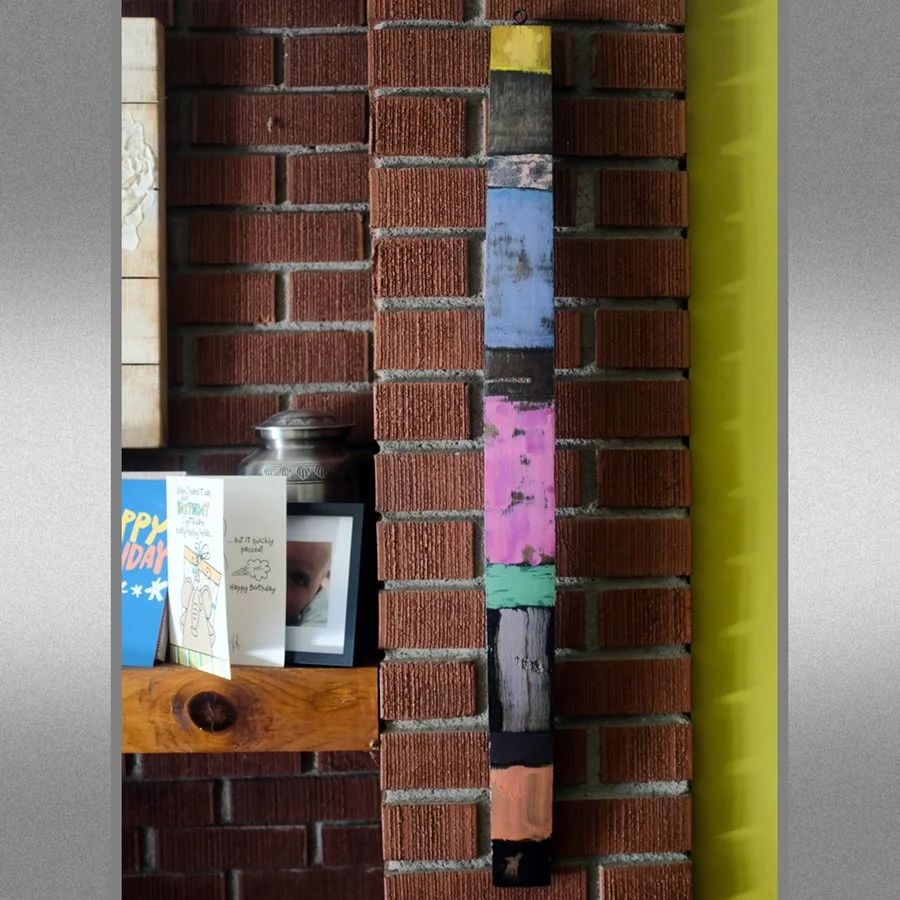 A 2024 stave hanging in a client's home