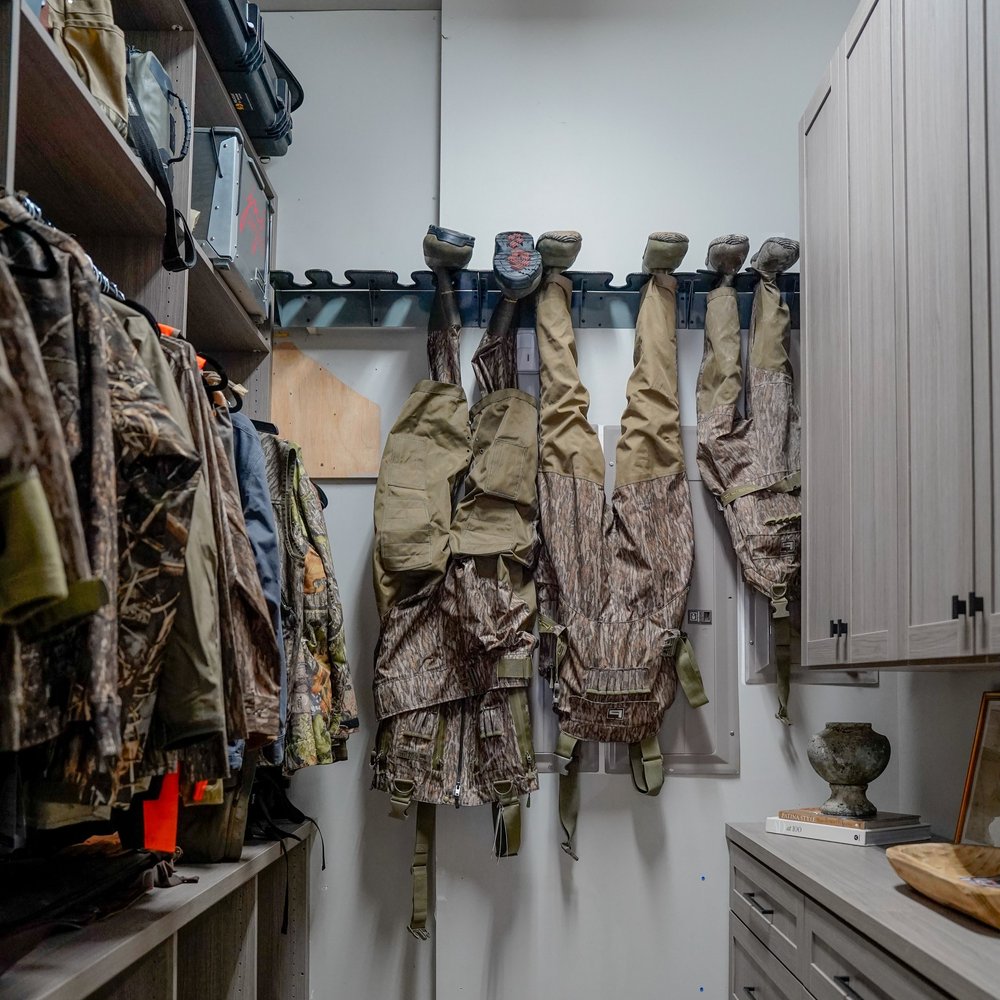 Wader Rack Storage in Tuscaloosa Gun Room