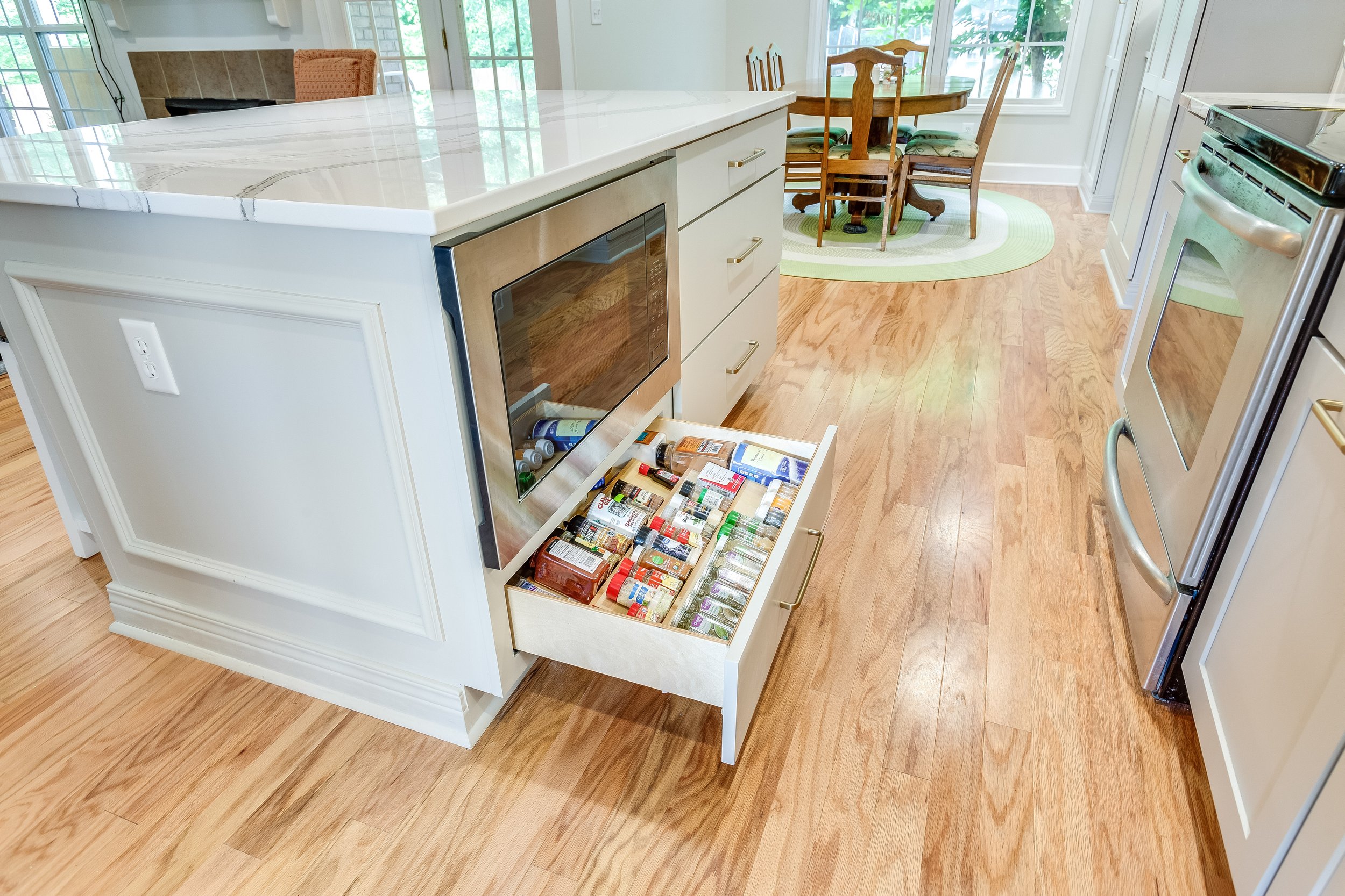 Spice Organizer Drawer in Kitchen Island