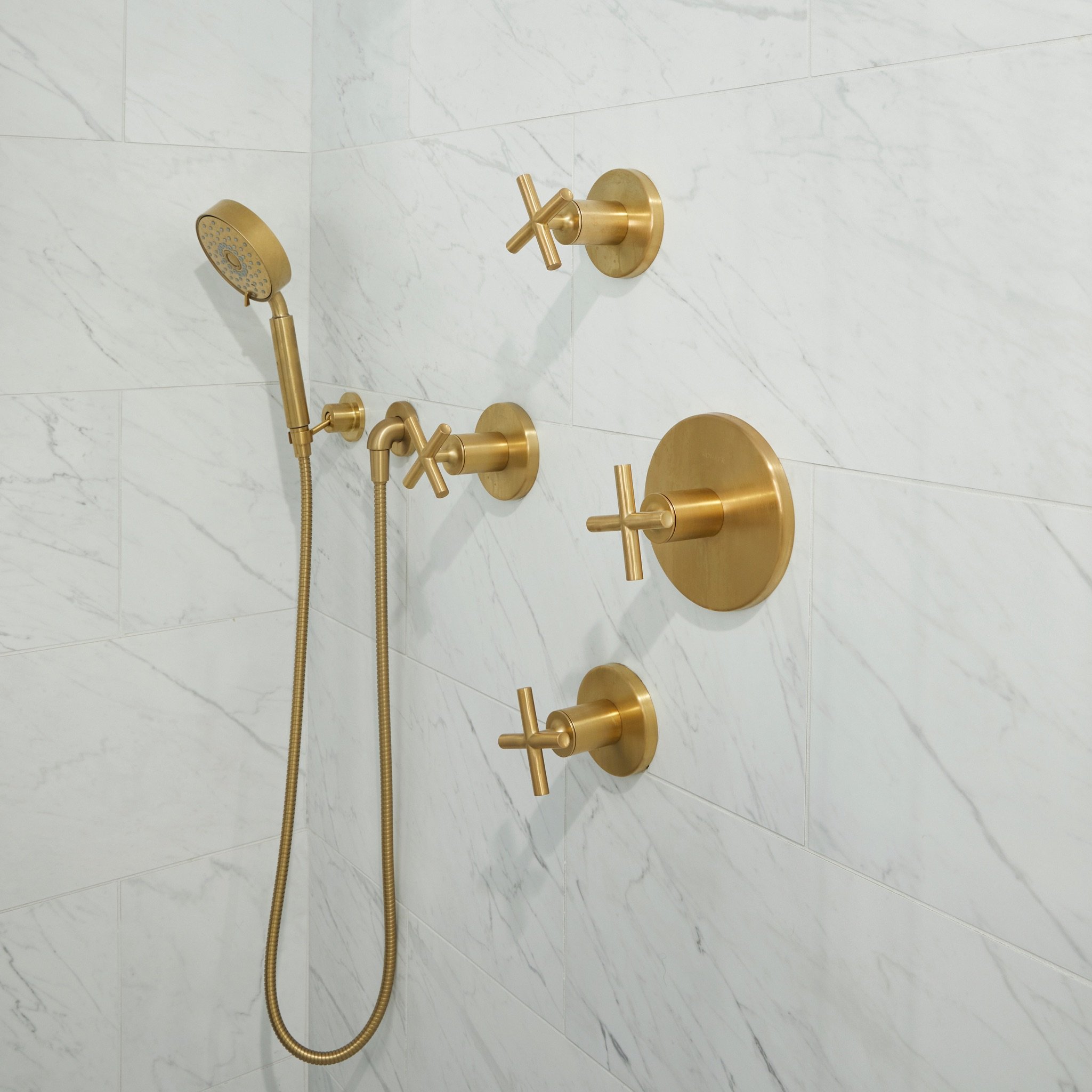 Gold-Shower-Hardware-White-Marble-Shower-Toulmin-Kitchen-&amp;-Bath