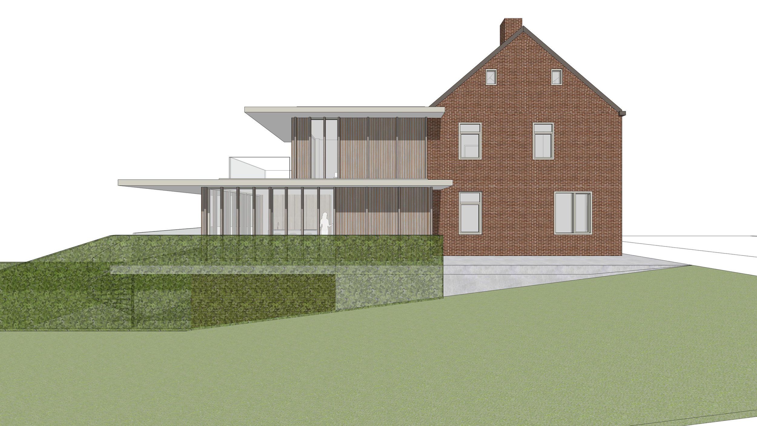 Uitbreiding van een woonhuis over 3 verdiepingen