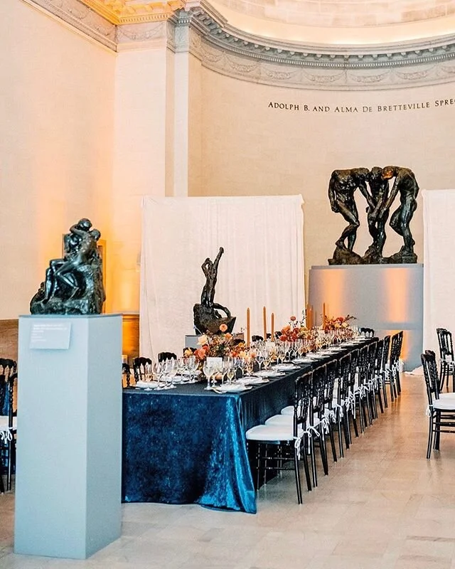 My grandmother used to live next to the MET in New York City. Every time I&rsquo;d visit her we&rsquo;d go together. Museums were a big part of my upbringing, so this reception space, for me, is what dreams are made of. @lovelytimeweddings created so