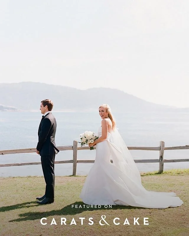 I was so excited to see Lauren &amp; Barron&rsquo;s stunning Pebble Beach wedding on @caratsandcake this week! This moment right before their first look was one of my favorites of the day
//
Planning and design: @jbdevents || Photography: @janinelica