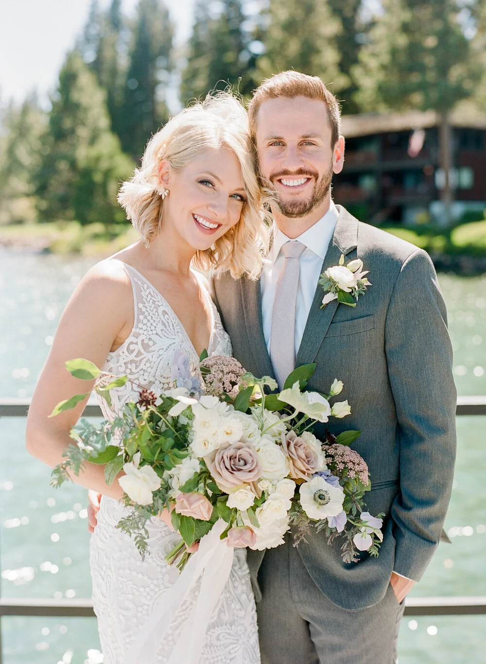 Aly &amp; CJ | Mauve and Dusty Purple Lakefront Wedding in Lake Tahoe