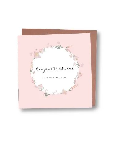 Flowery Congratulations Wedding Card 