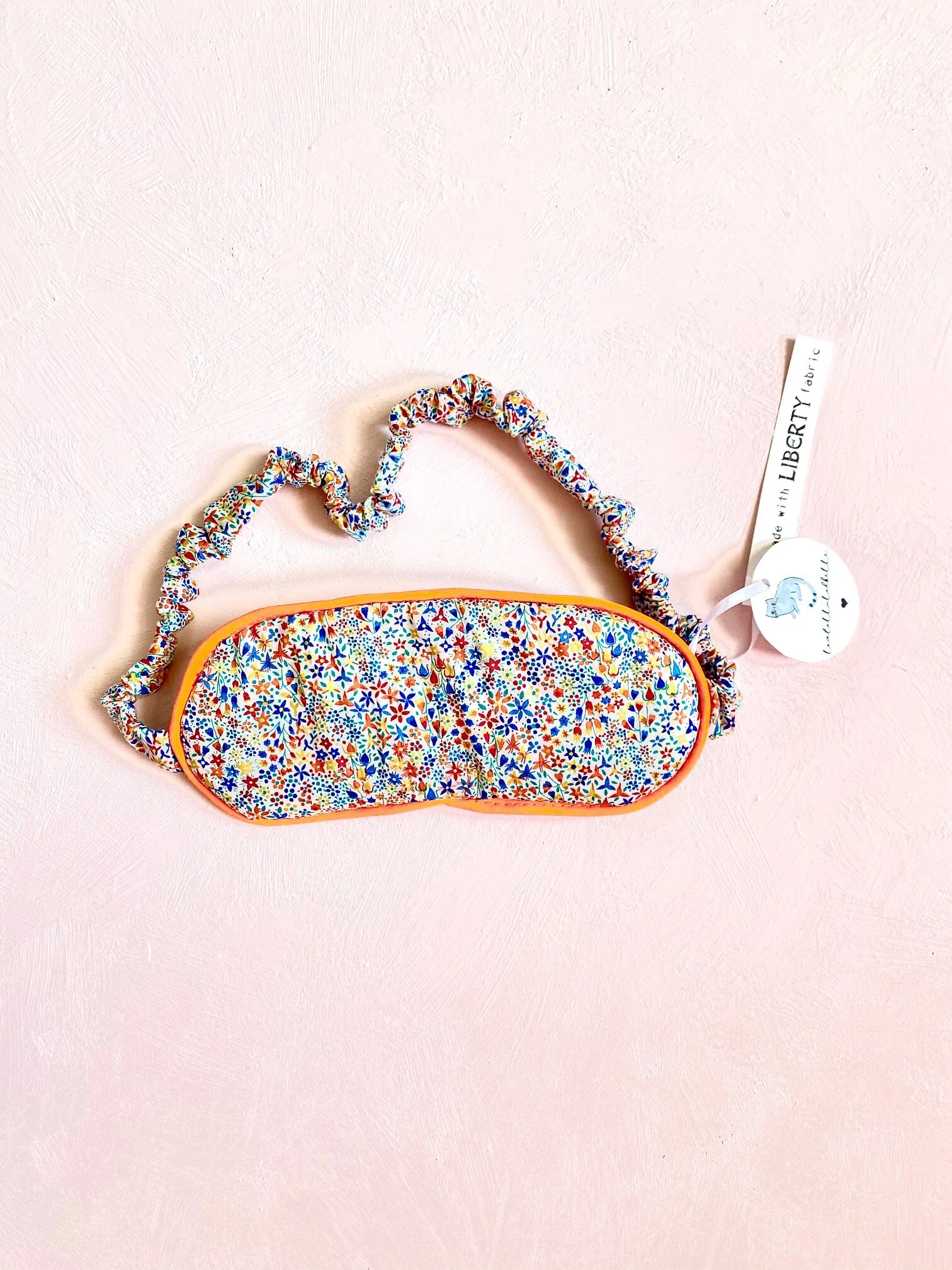 ORANGE DITSY LIBERTY PRINT SLEEP MASK