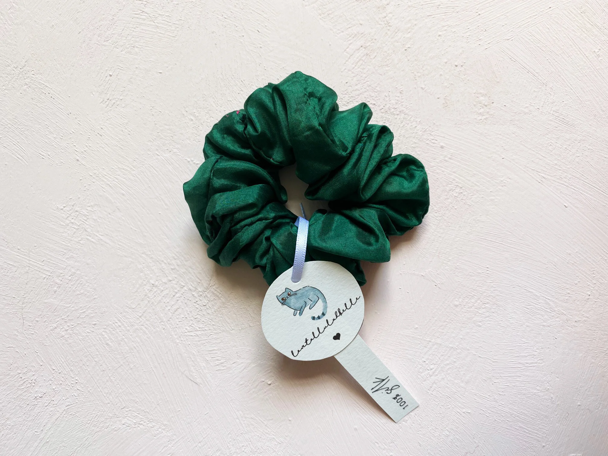 Gorgeous Green Silk Scrunchie