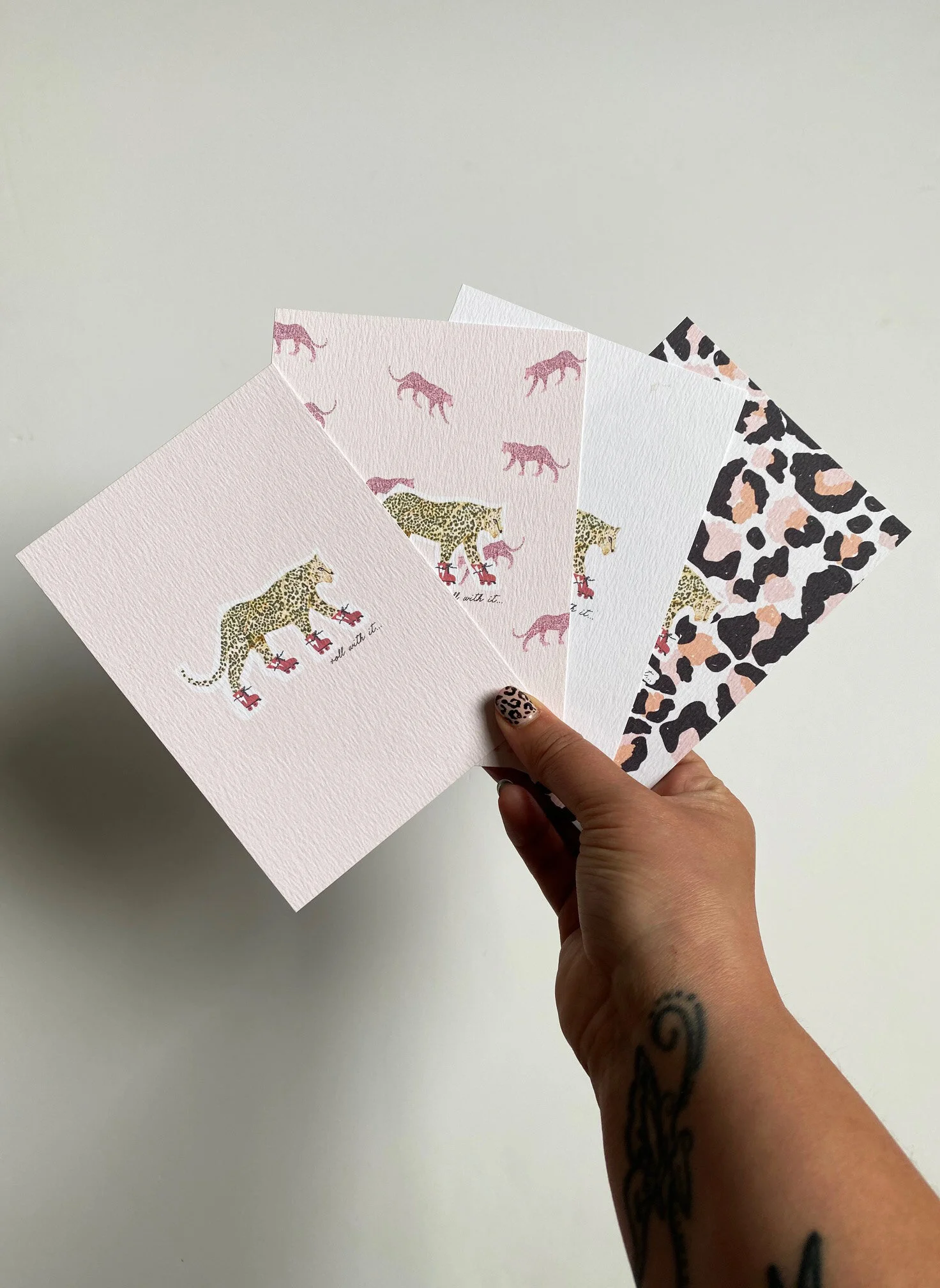 ROLL WITH IT... LEOPARD POST CARD PACK £5