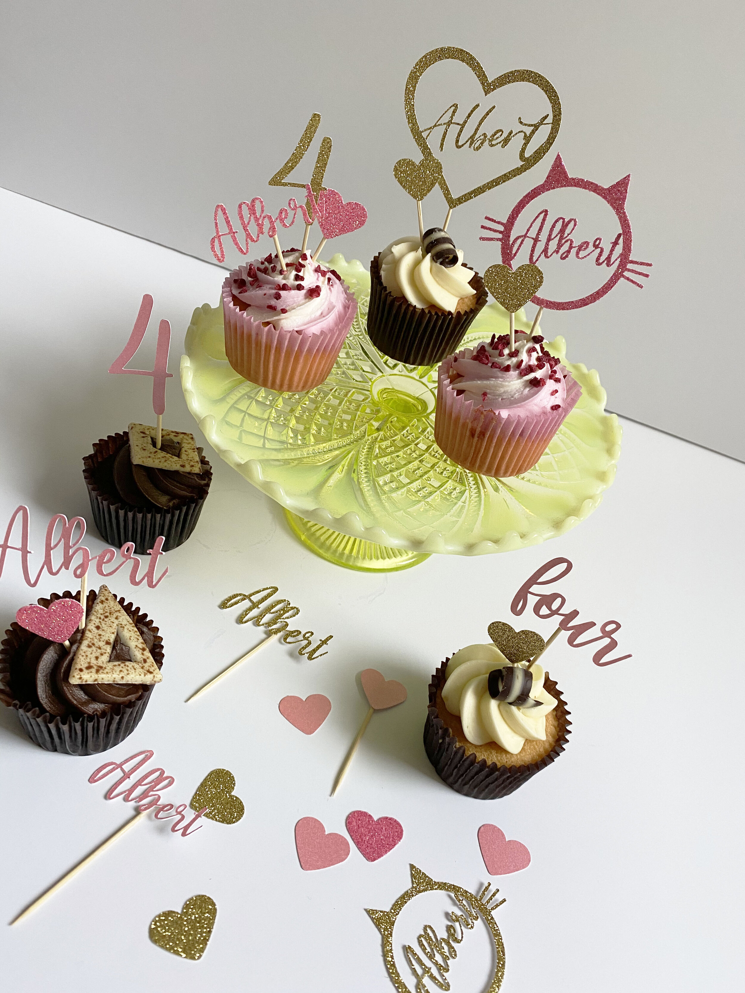 PERSONALISED GLITTER CUPCAKE TOPPER PACK