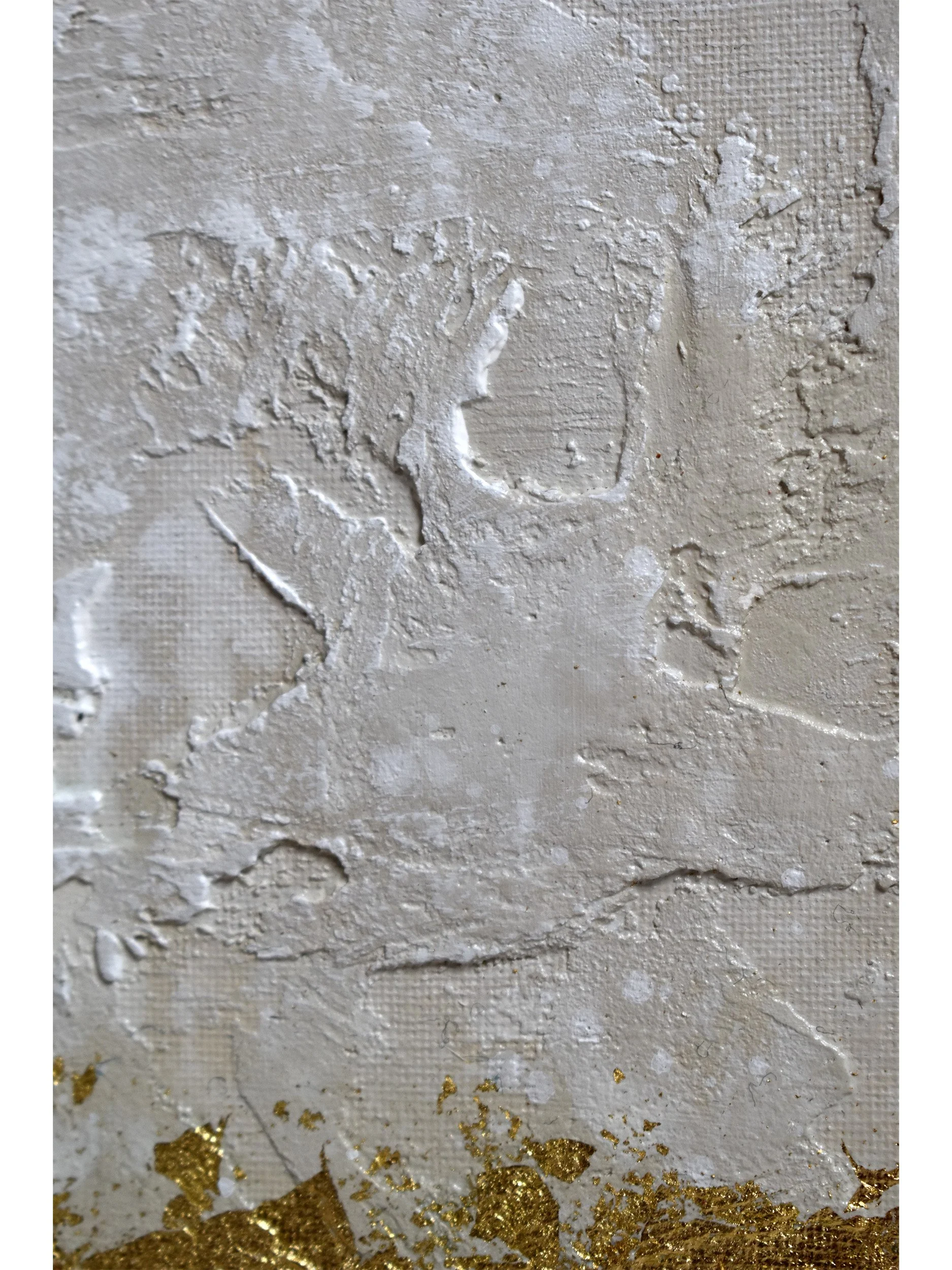 Ethereal Elegance Golden Horizon - Framed Cream and Gold Leaf Minimalist Original Textured Abstract Painting by Samuel Deacon Art