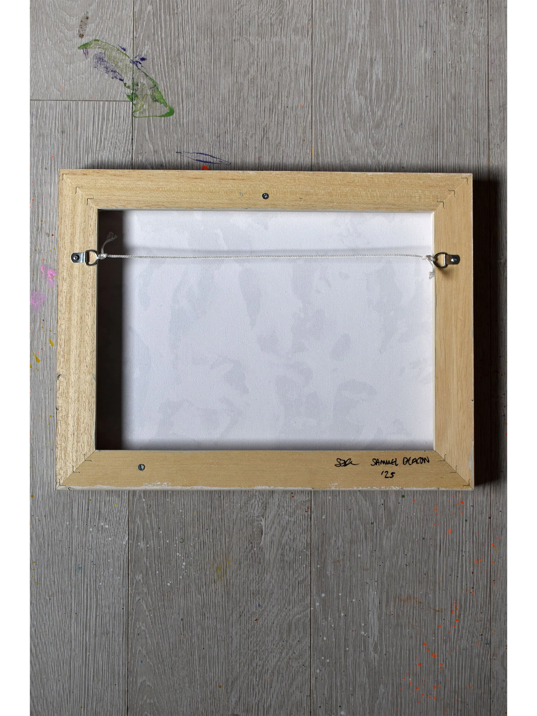 Ethereal Elegance Golden Horizon - Framed Cream and Gold Leaf Minimalist Original Textured Abstract Painting by Samuel Deacon Art