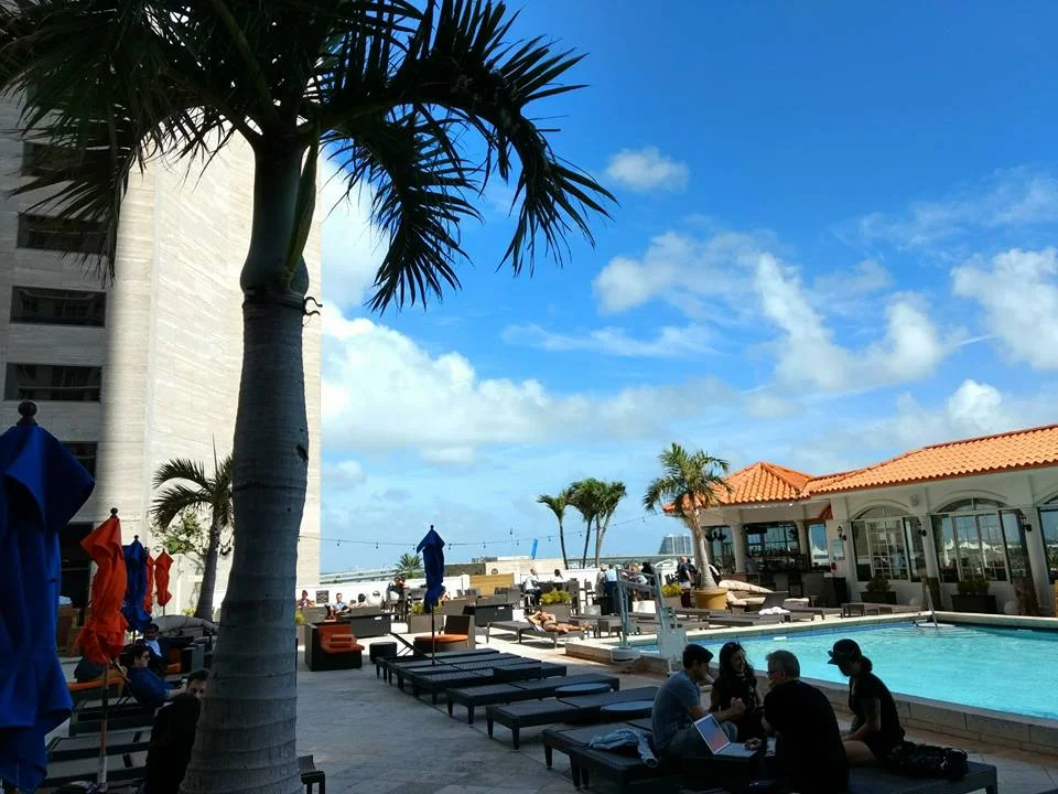 The pool on the 5th Floor of the Intercontinental Hotel—venue for Kidscreen 2018. It's a tough job hawking your IP round the globe.