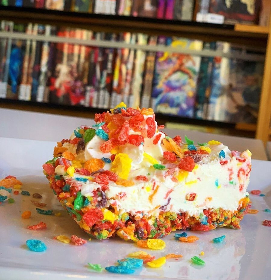 While we&rsquo;re at it. Some people fold their pie and pick it up with their hands, and some go in with a fork and knife. Both are acceptable in this house. 
&hearts;️💙💜💛💚🧡
&mdash;
&mdash;
#inclusion #inclusionmatters #fruitypebbles #cheesecake