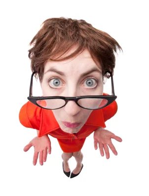 Unsure Nerd Woman